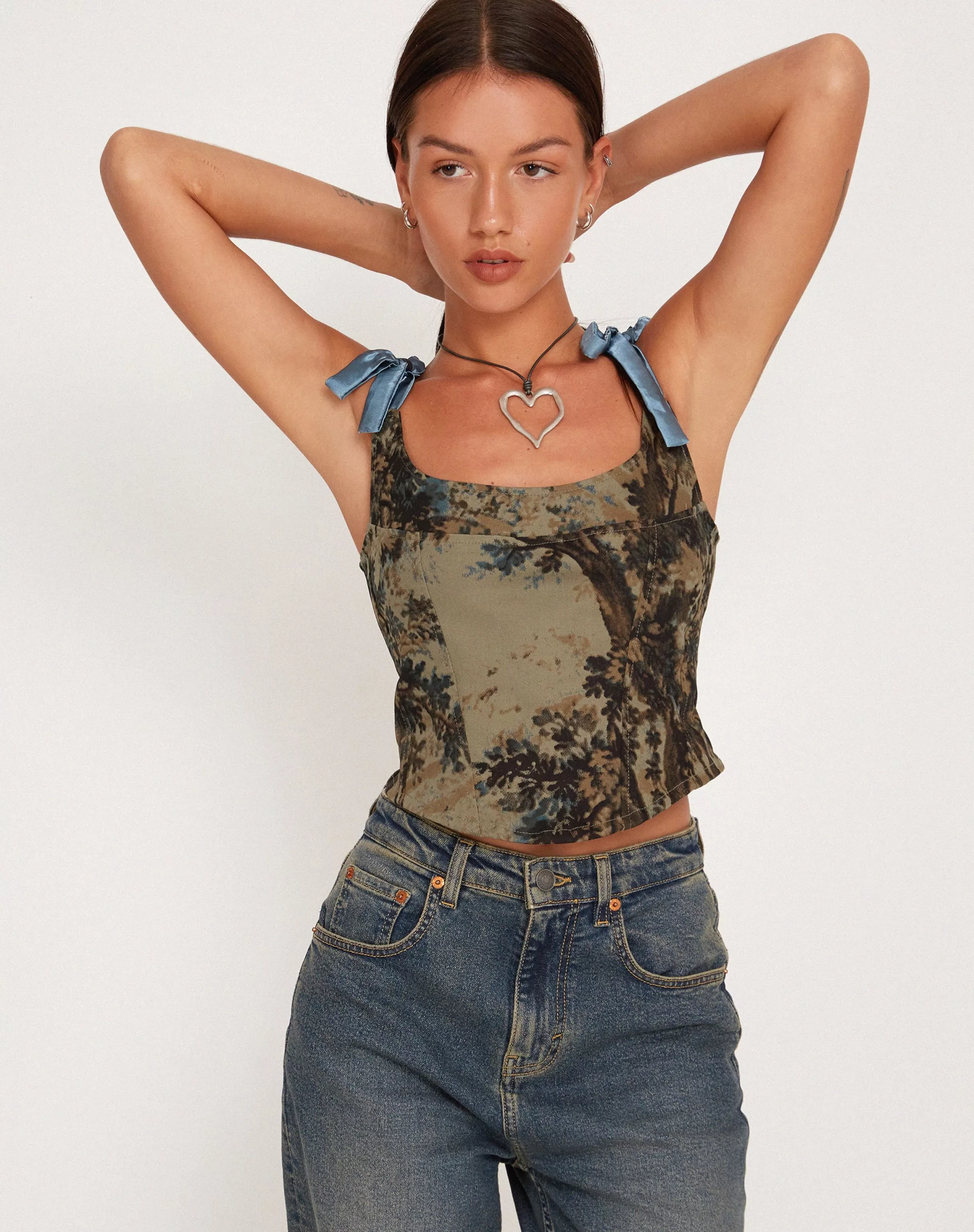 Cheap Jatmi Corset Top In CO-ORDS | PRINTED TOPS
