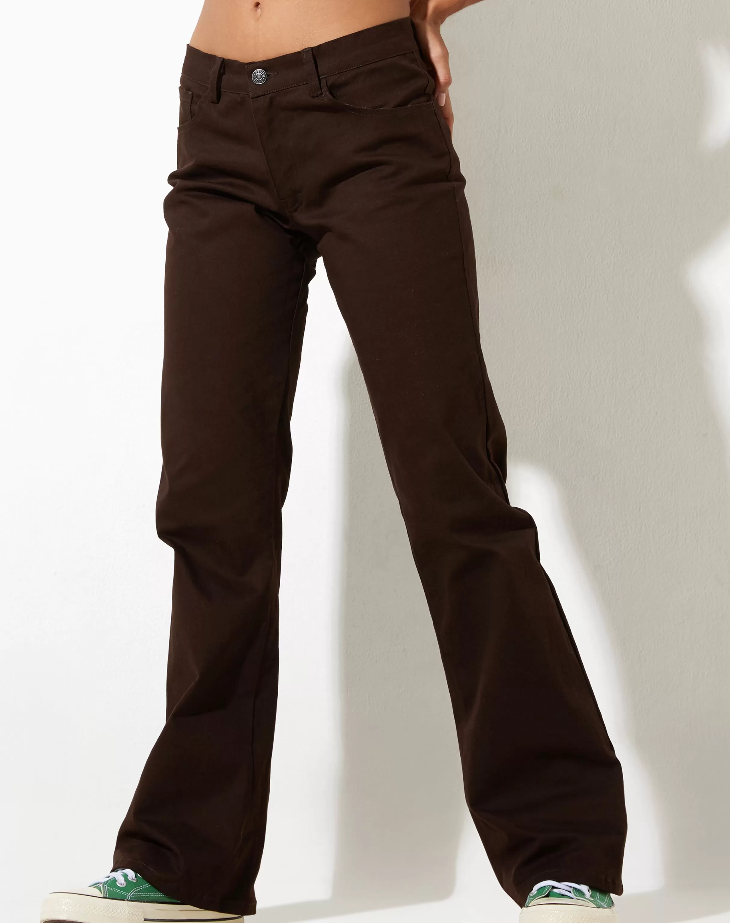 Flash Sale Jopan Flare Trouser In Twill Bitter Chocolate SALE TROUSERS