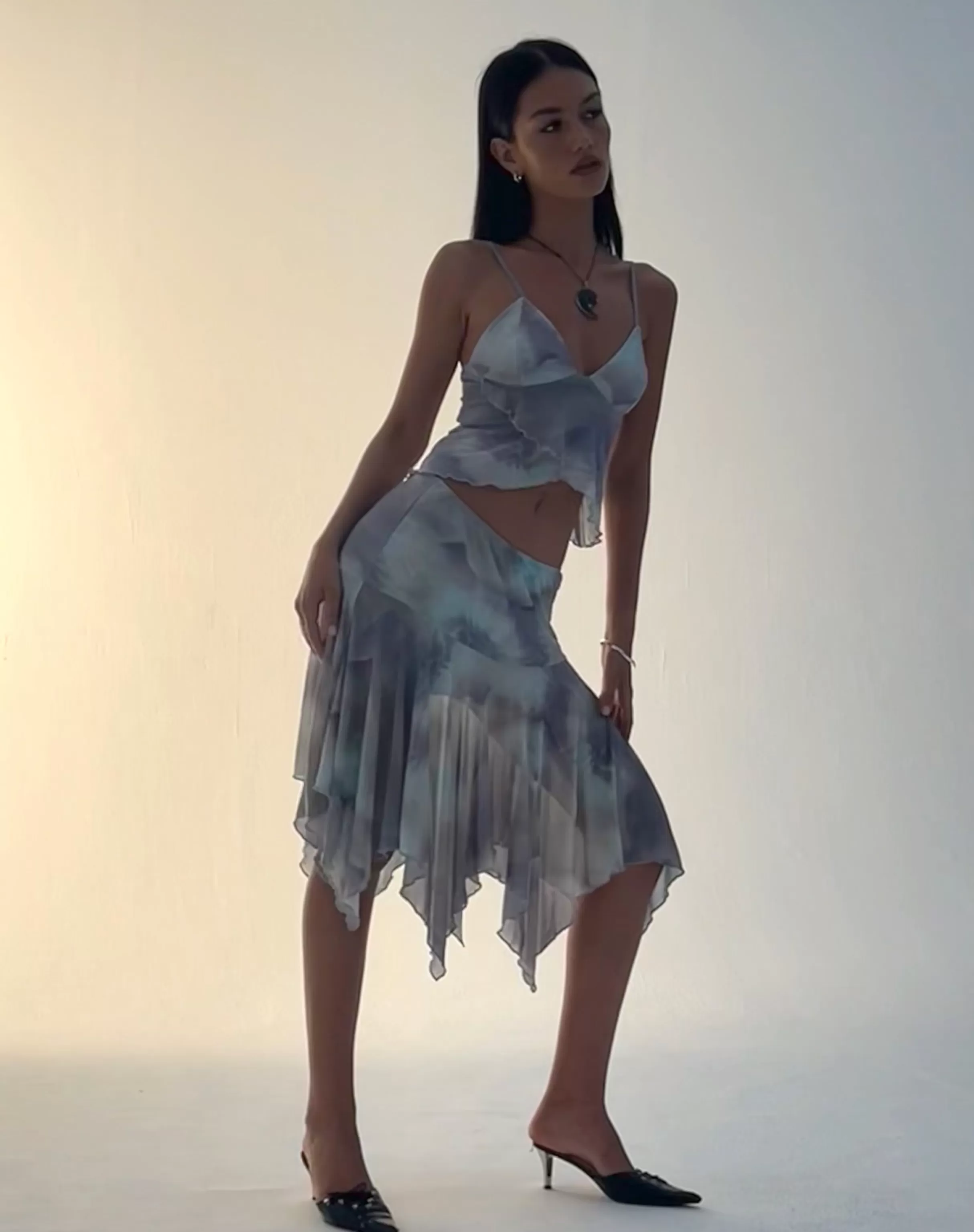 Discount Jovali Low Waist Midi Skirt In Mesh SALE SKIRTS | PRINTED SKIRTS