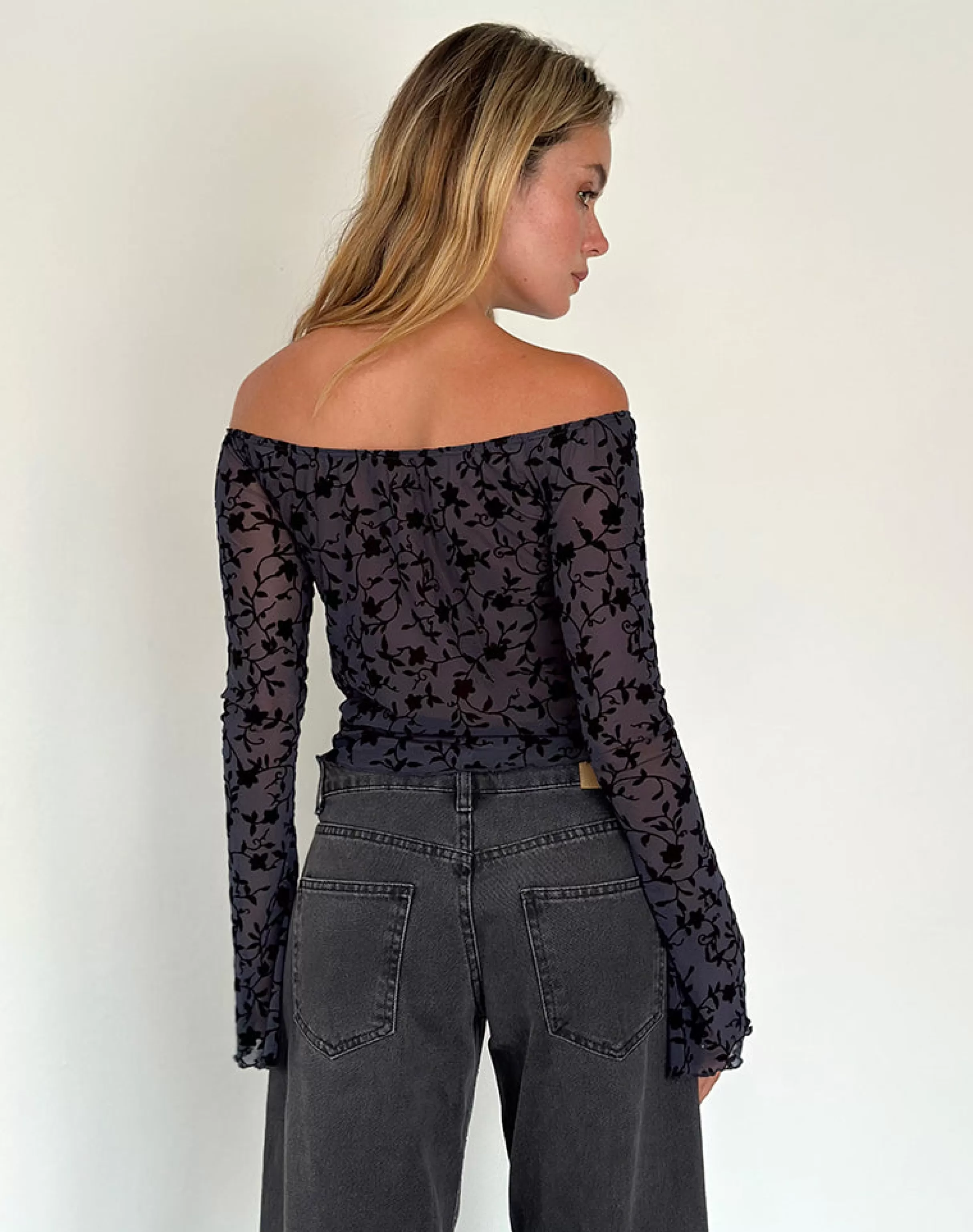 Cheap Kareena Long Sleeve Bardot Top In GOING OUT TOPS | LONG SLEEVE TOPS