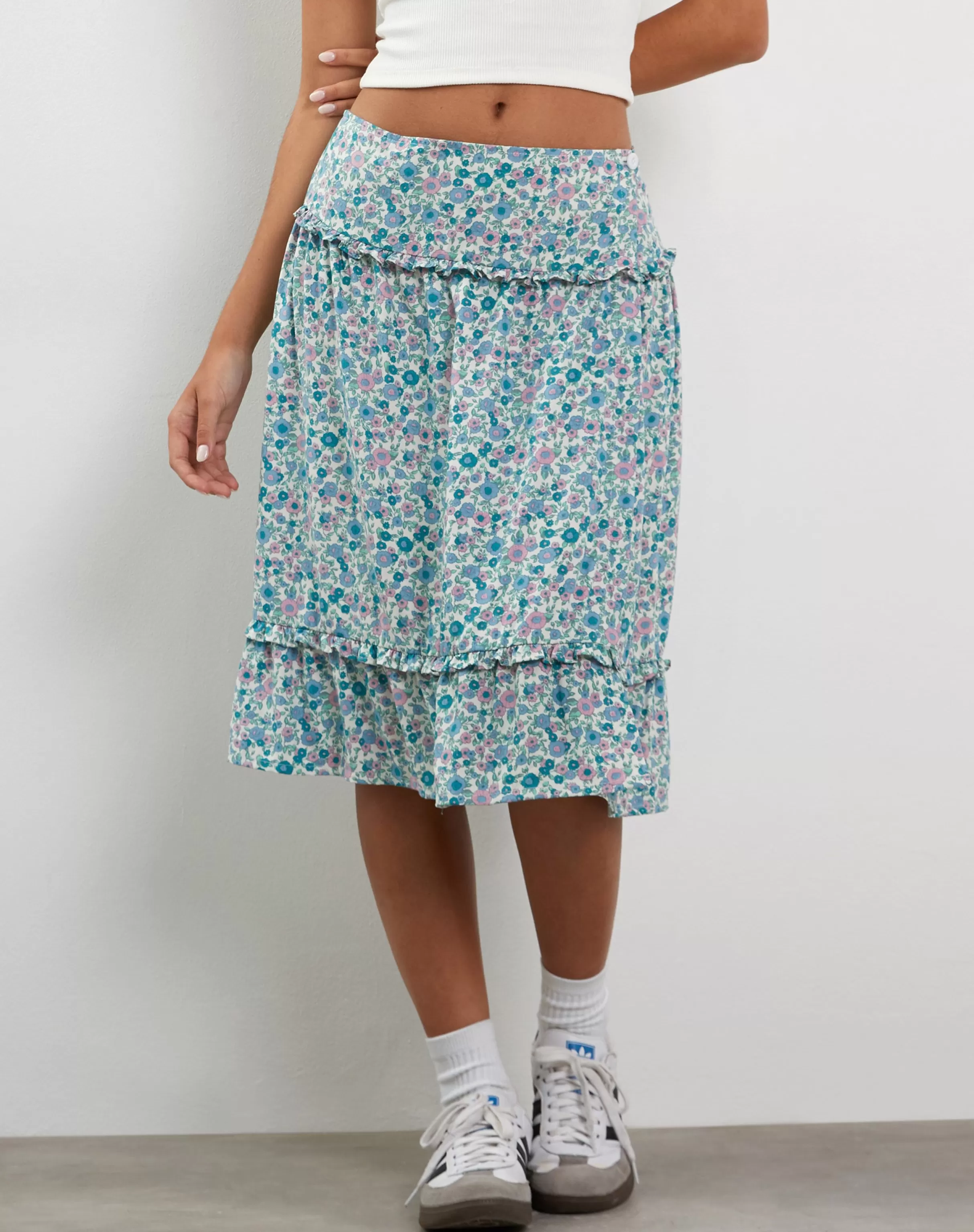 Fashion Kasya Frill Hem Midi Wrap Skirt In SALE SKIRTS | MIDI SKIRTS