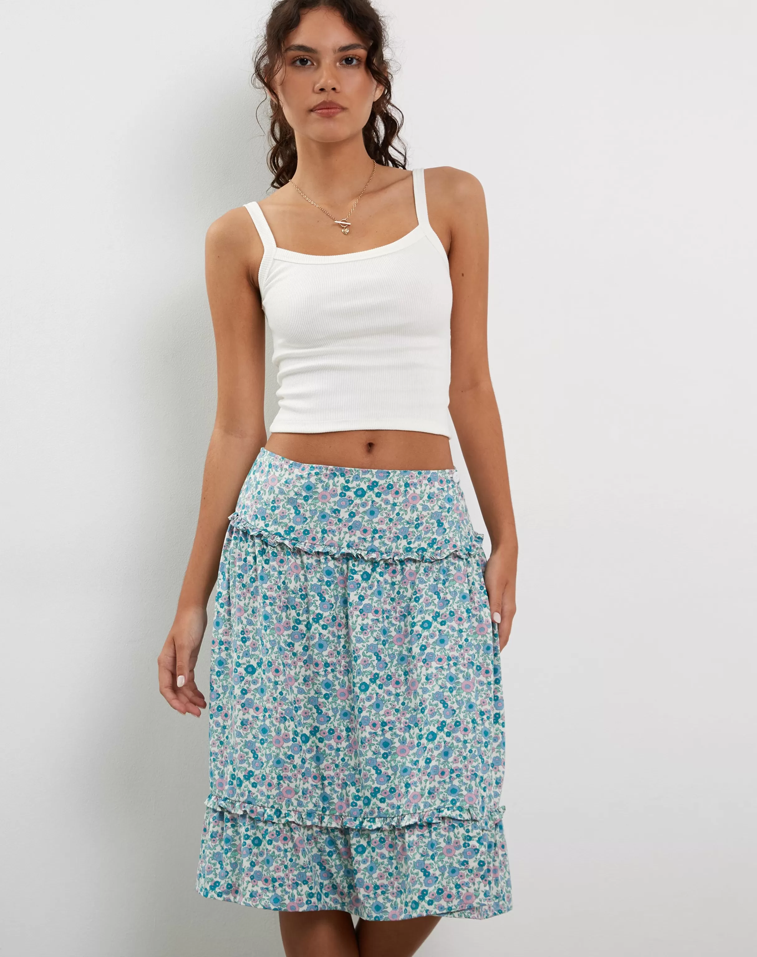 Fashion Kasya Frill Hem Midi Wrap Skirt In SALE SKIRTS | MIDI SKIRTS