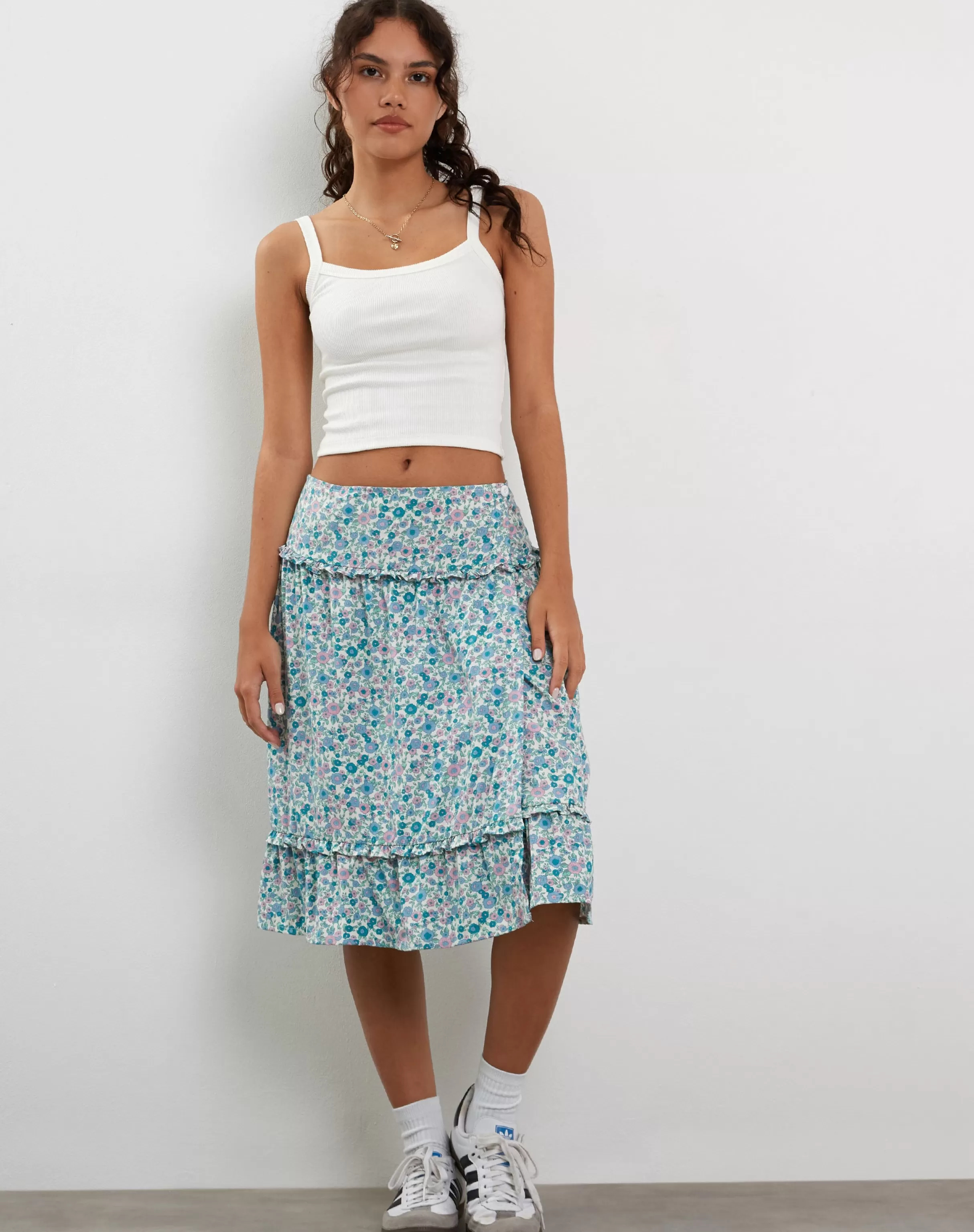 Fashion Kasya Frill Hem Midi Wrap Skirt In SALE SKIRTS | MIDI SKIRTS