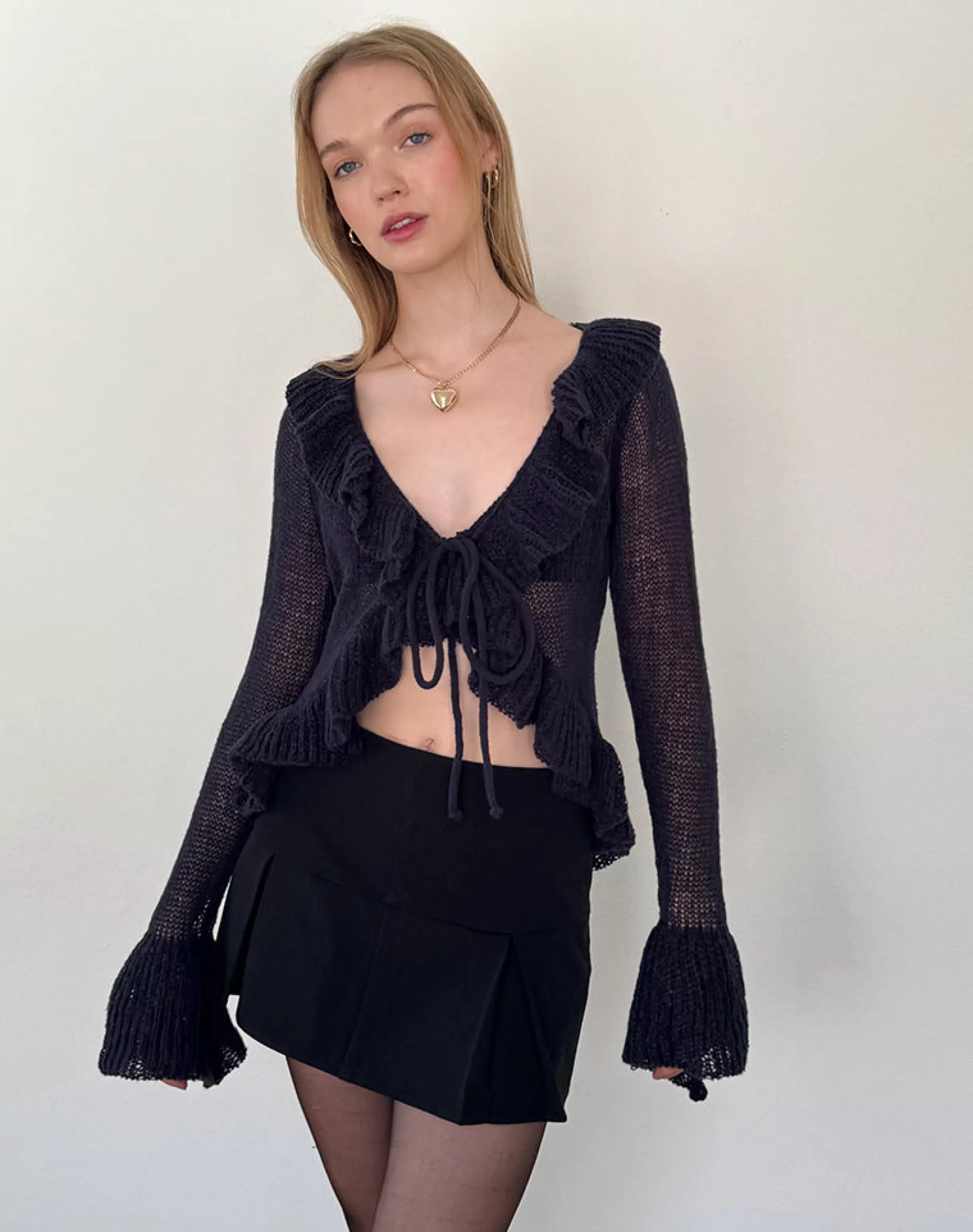 Store Kendra Ruffle Cardi In SALE TOPS | CARDIGANS