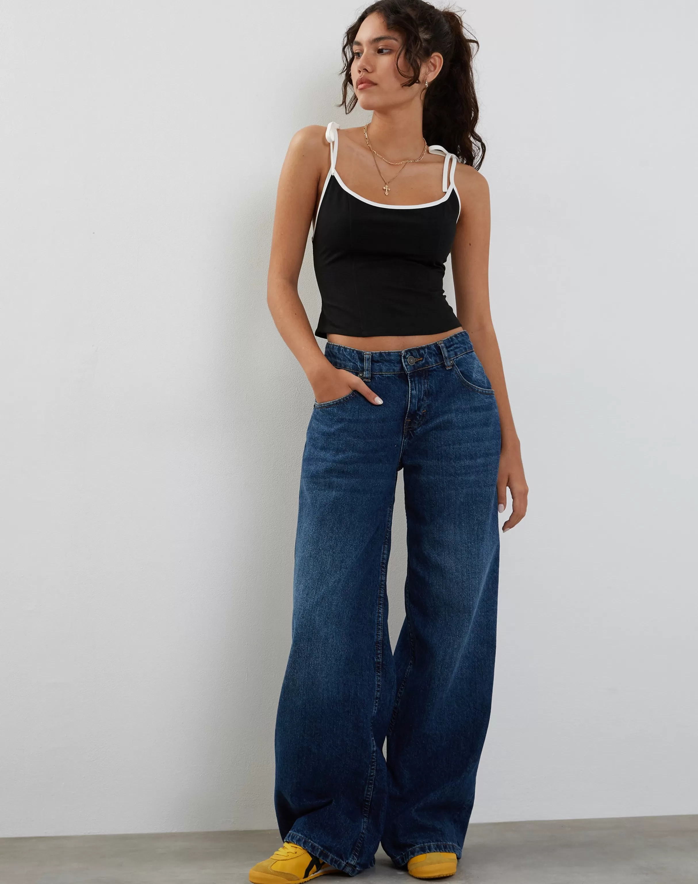 Outlet Kiona Corset Top In With White Binding STRAPPY TOPS | CROP TOPS