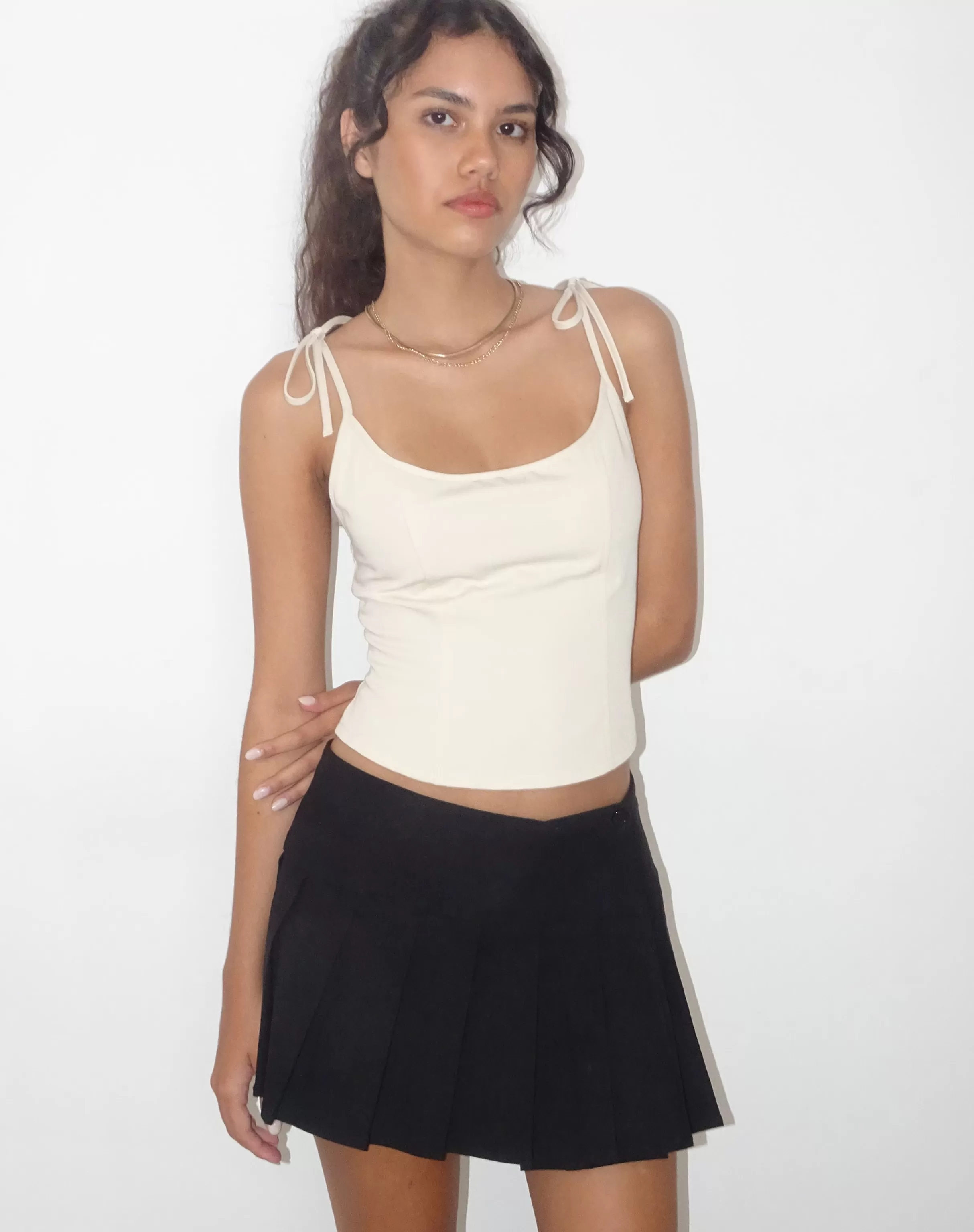 New Kiona Corset Top In Tailoring Cream STRAPPY TOPS | CROP TOPS