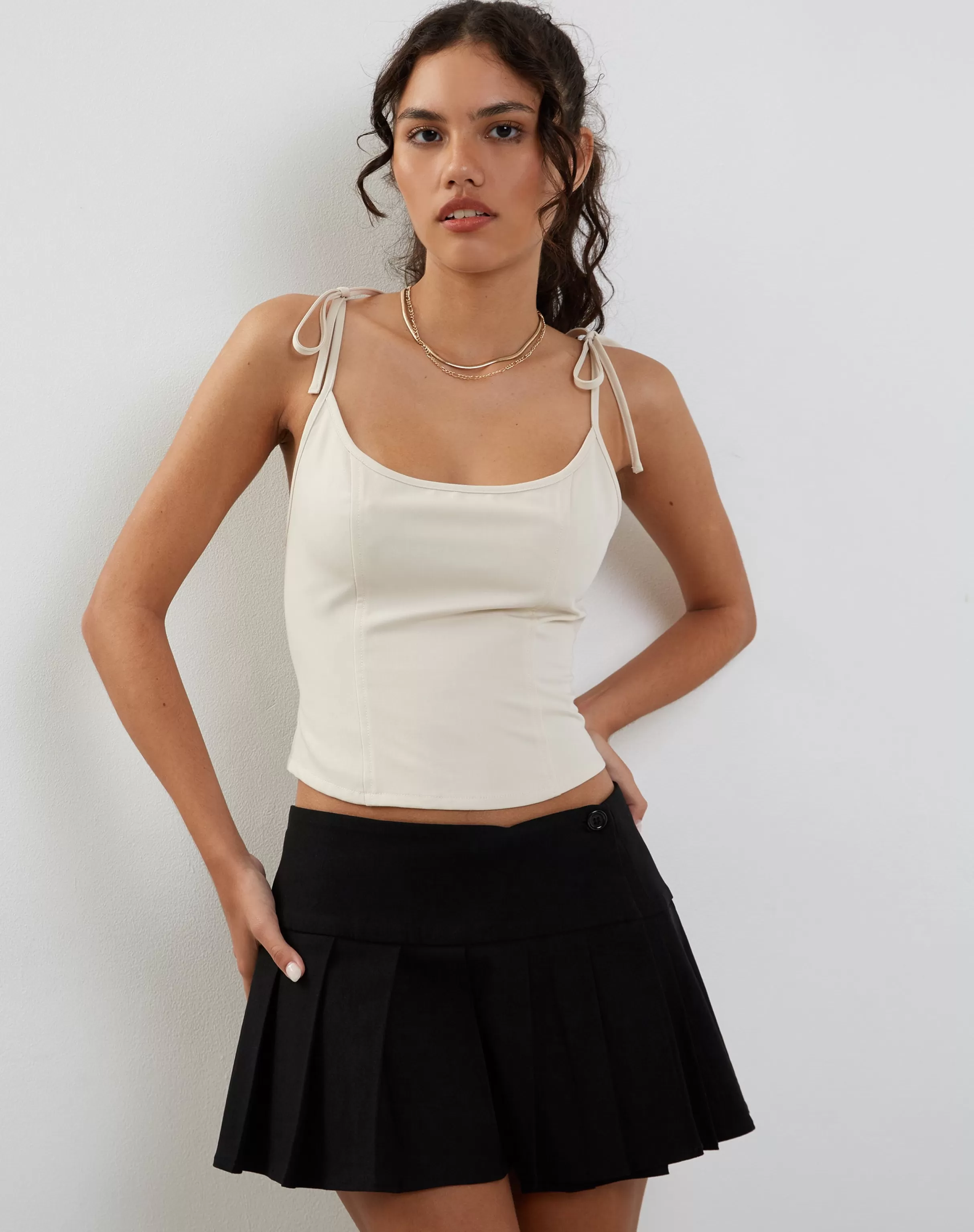 New Kiona Corset Top In Tailoring Cream STRAPPY TOPS | CROP TOPS
