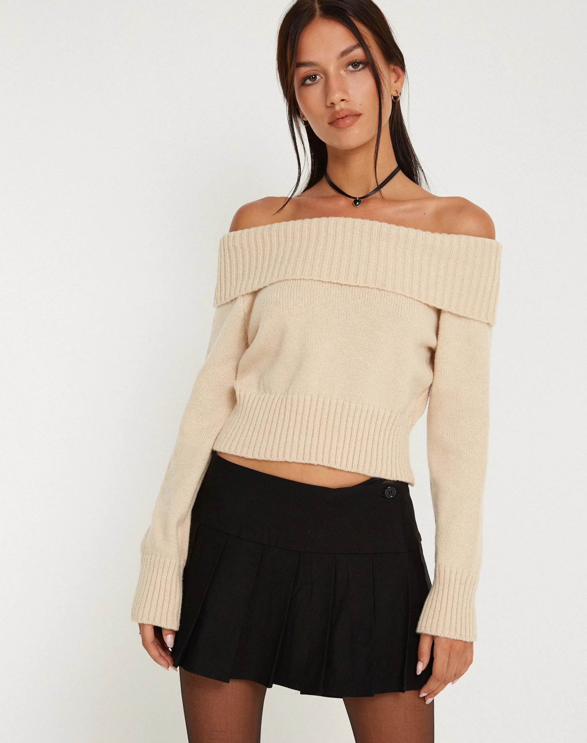Discount Koriya Bardot Top In Birch Cream SALE TOPS | JUMPERS