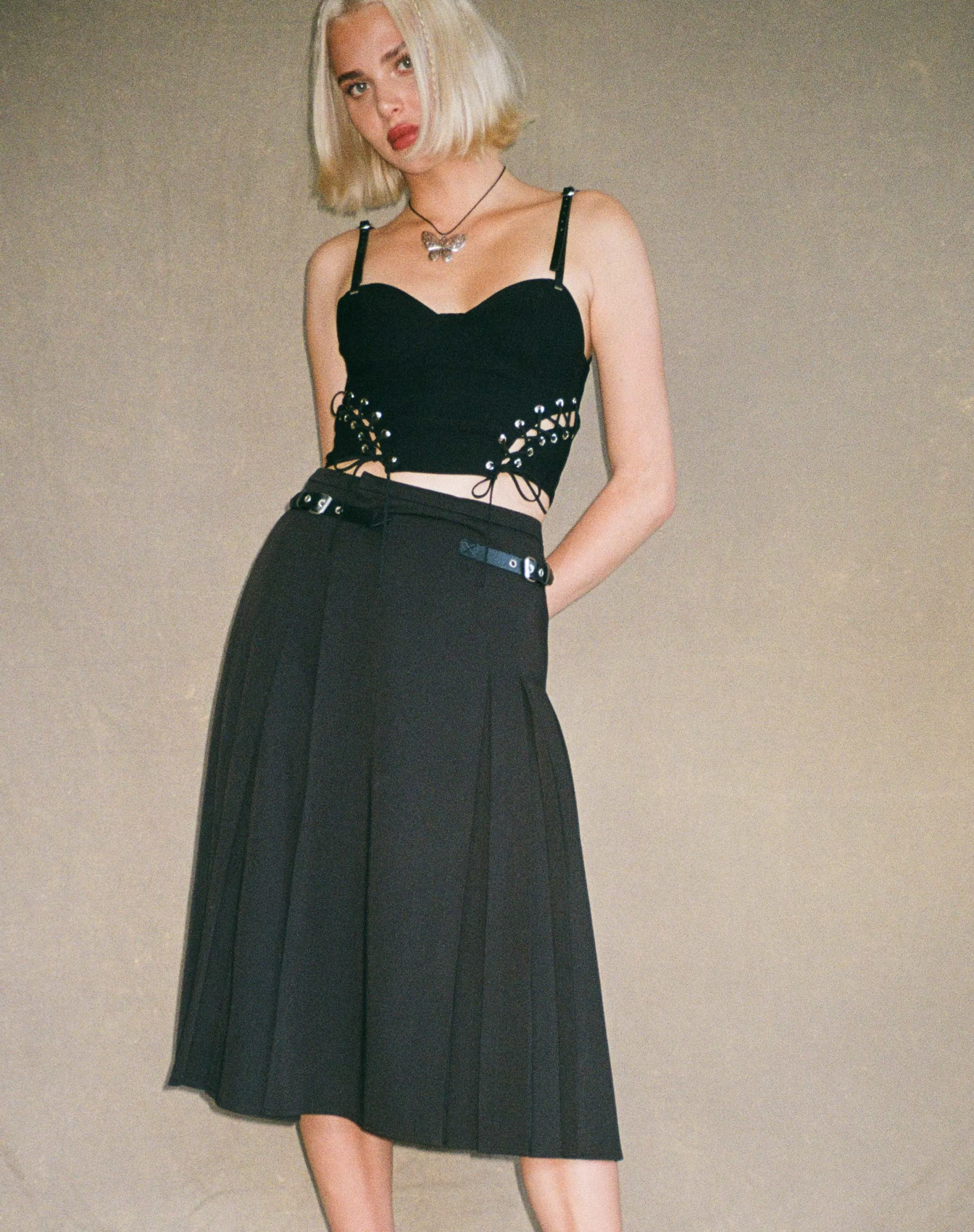 Cheap Kozani Midi Skirt In Black SALE SKIRTS | MIDI SKIRTS