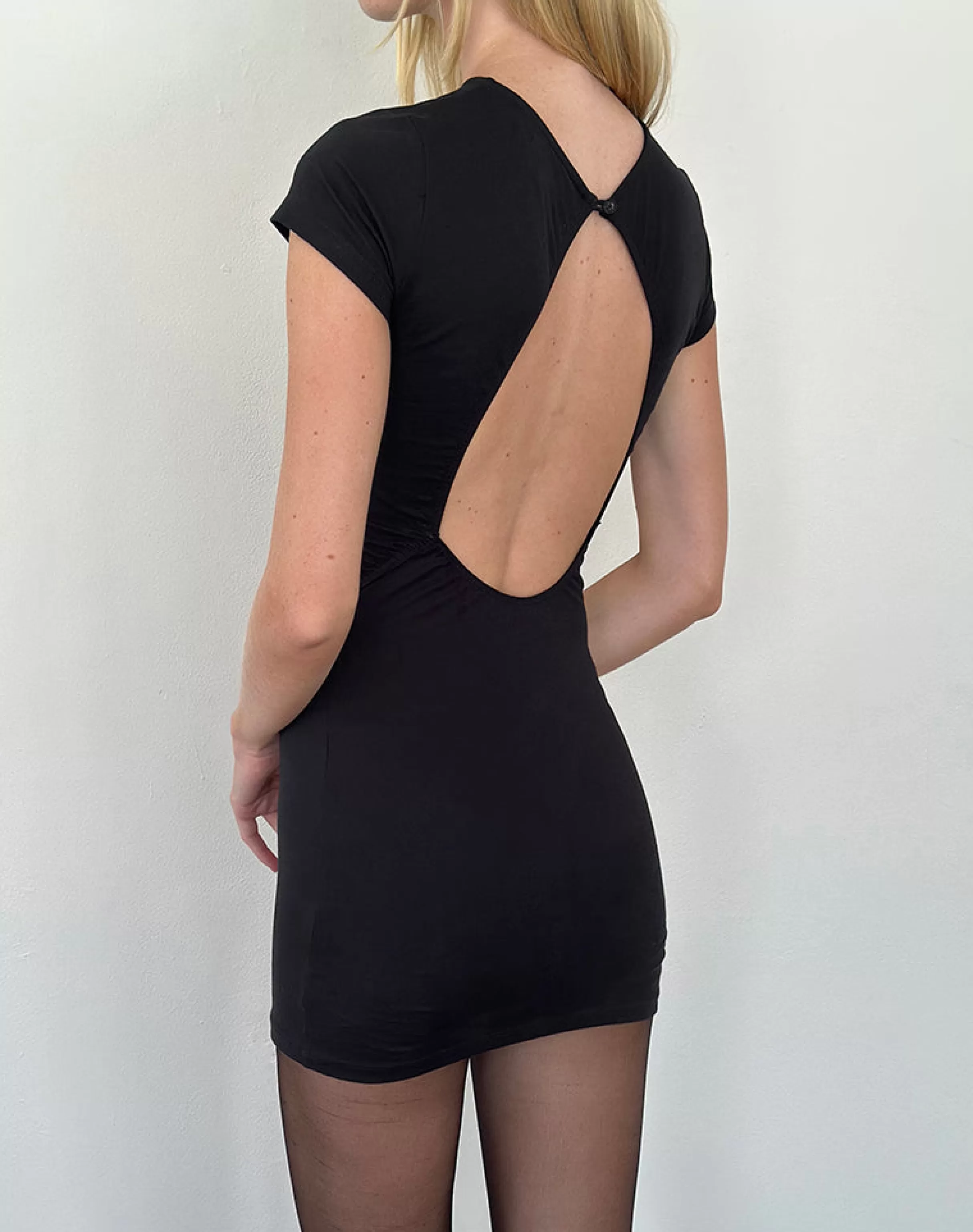 Online Kyuki Mini Dress In Black Lycra DAY DRESSES | PARTY DRESSES