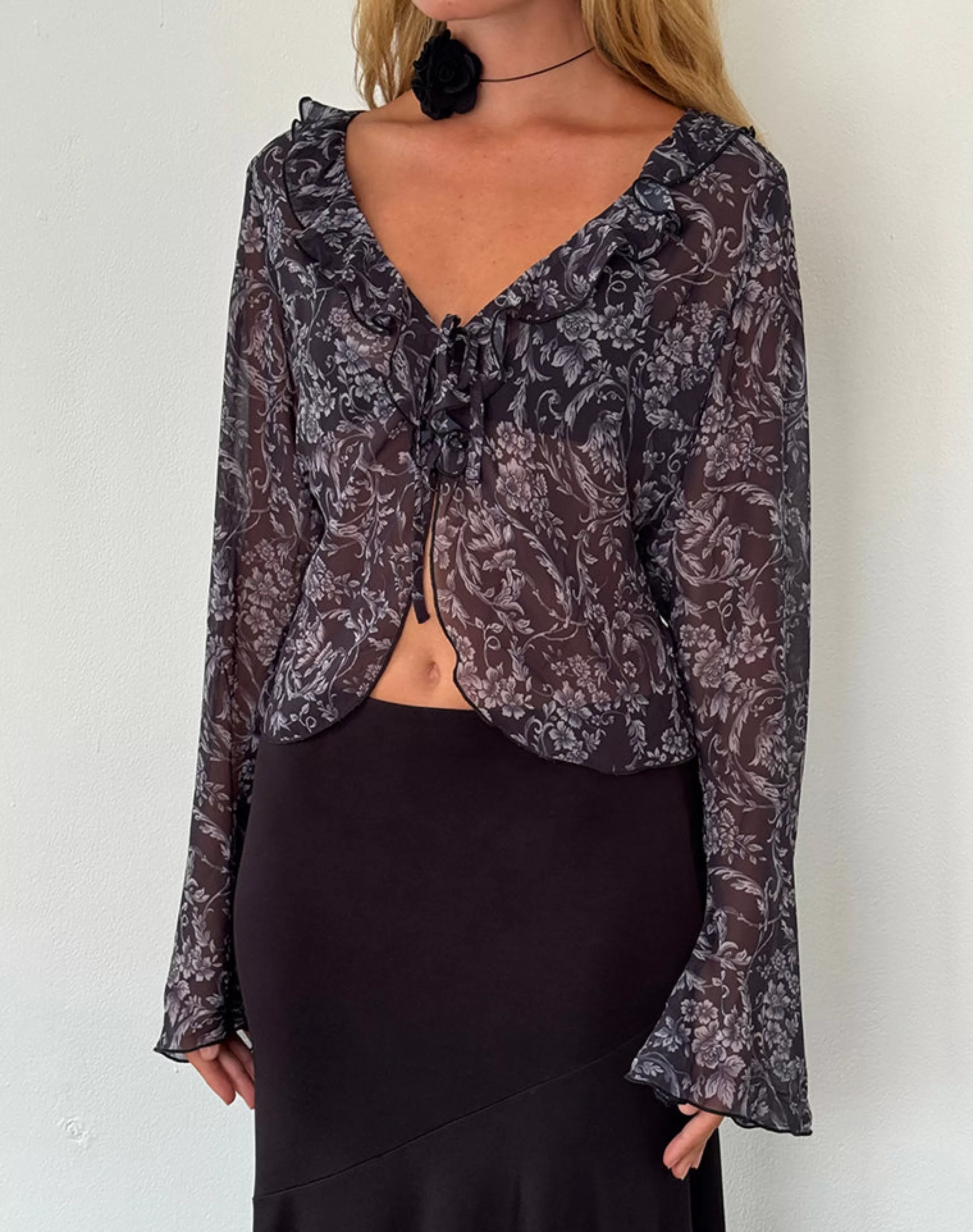 Hot Lakota Cardigan In Black Baroque Print CARDIGANS