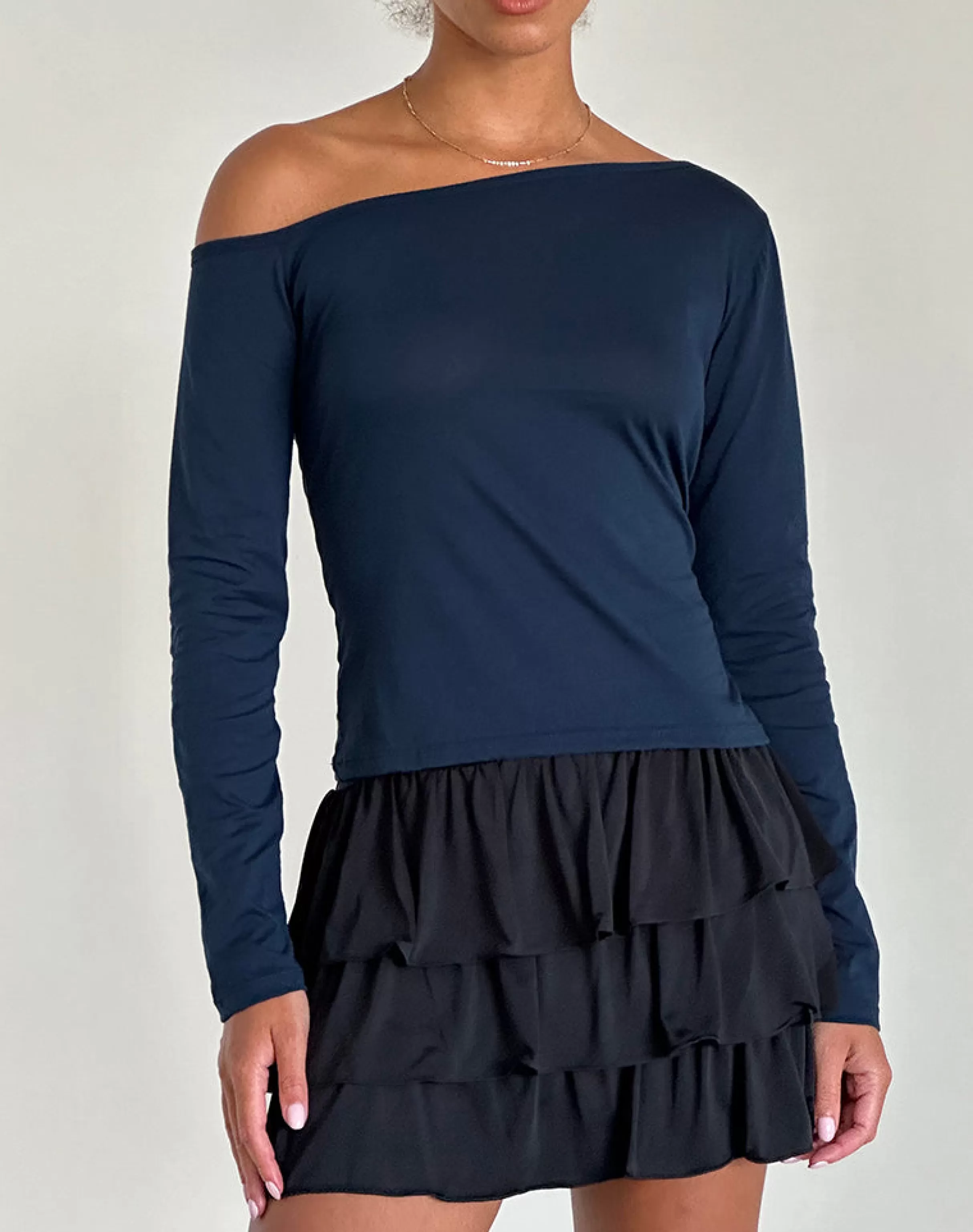 Shop Ledez Asym Slouchy Top In BASICS | BASIC TOPS
