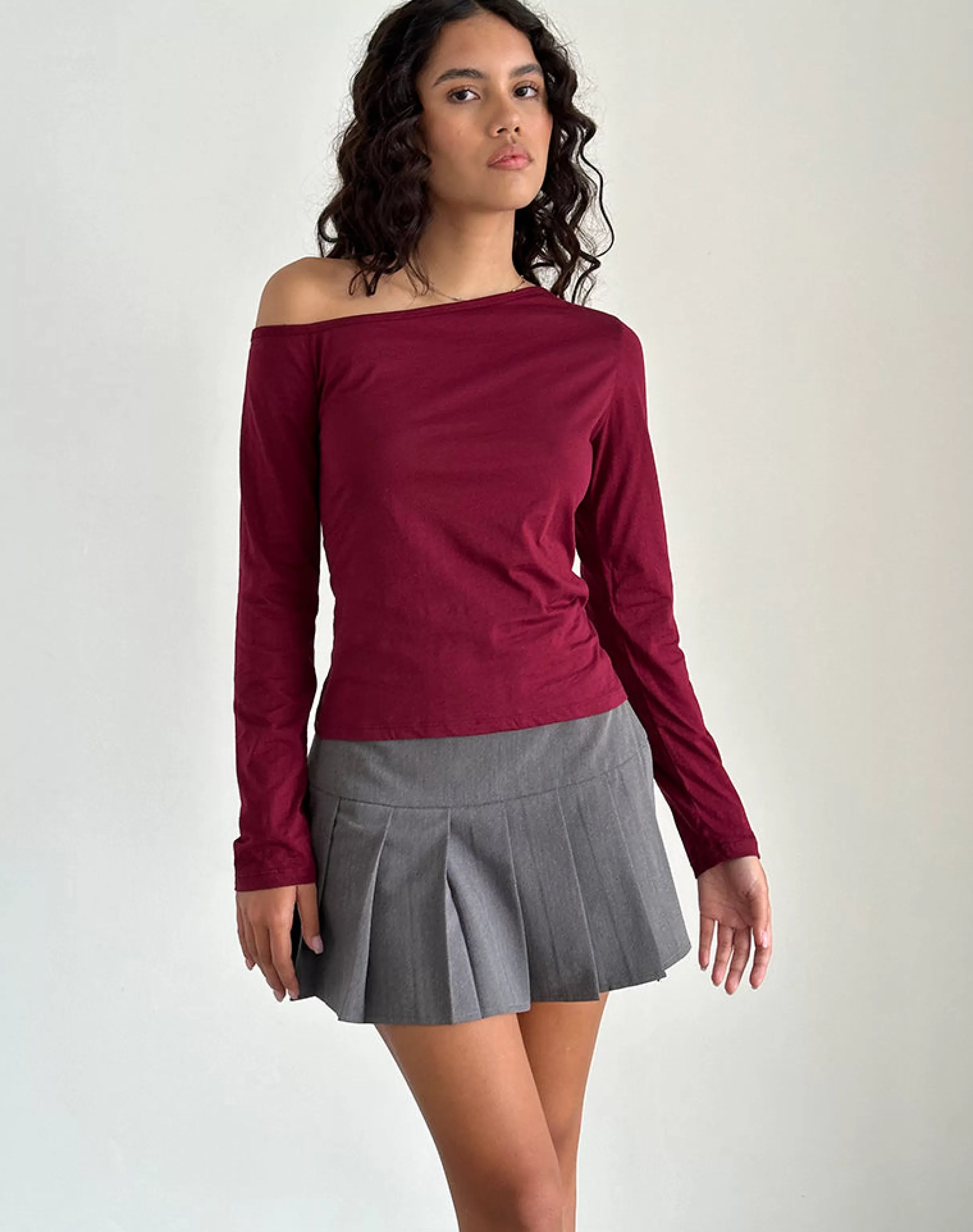 Store Ledez Asymmetric Slouchy Top In GOING OUT TOPS | LONG SLEEVE TOPS