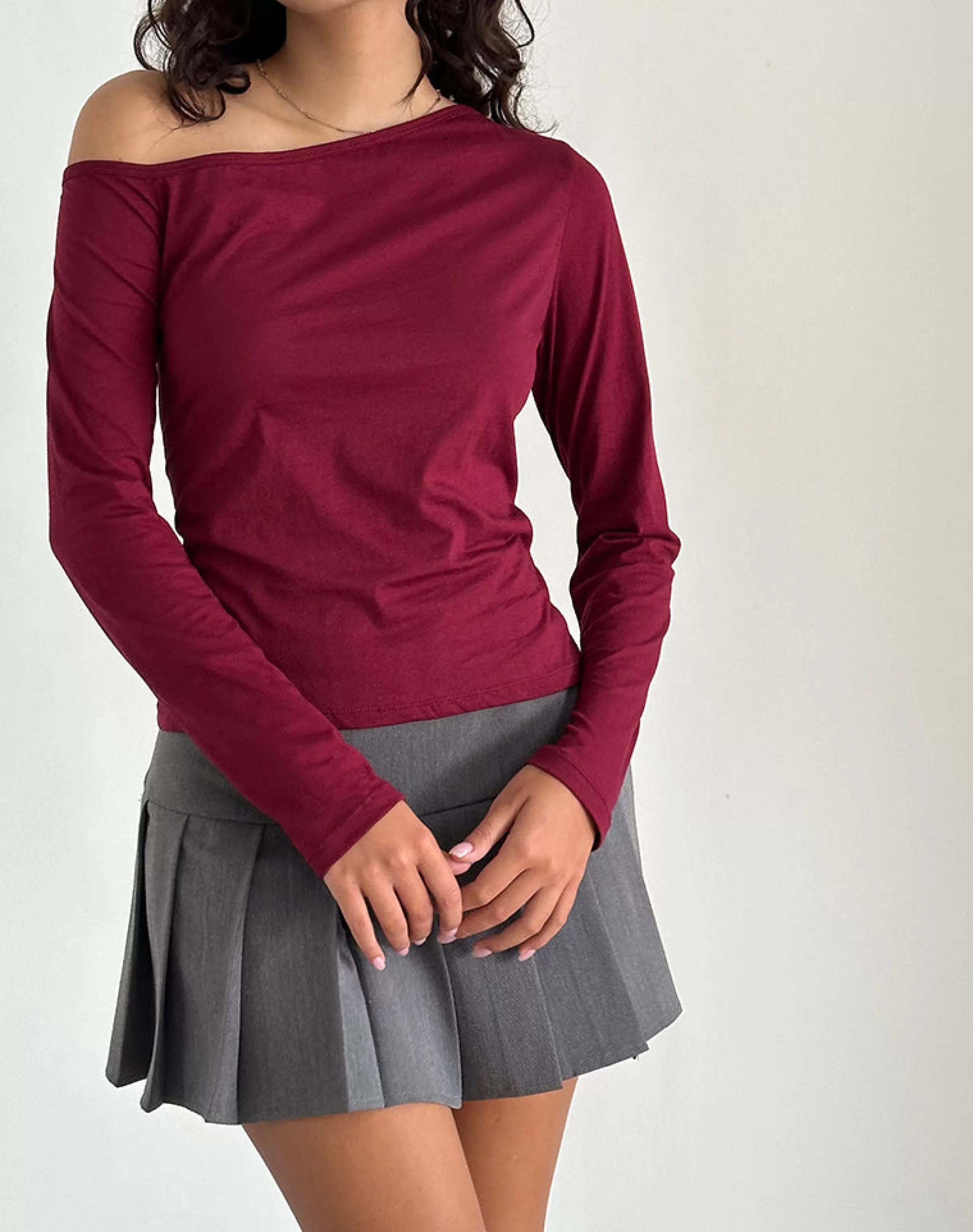 Store Ledez Asymmetric Slouchy Top In GOING OUT TOPS | LONG SLEEVE TOPS