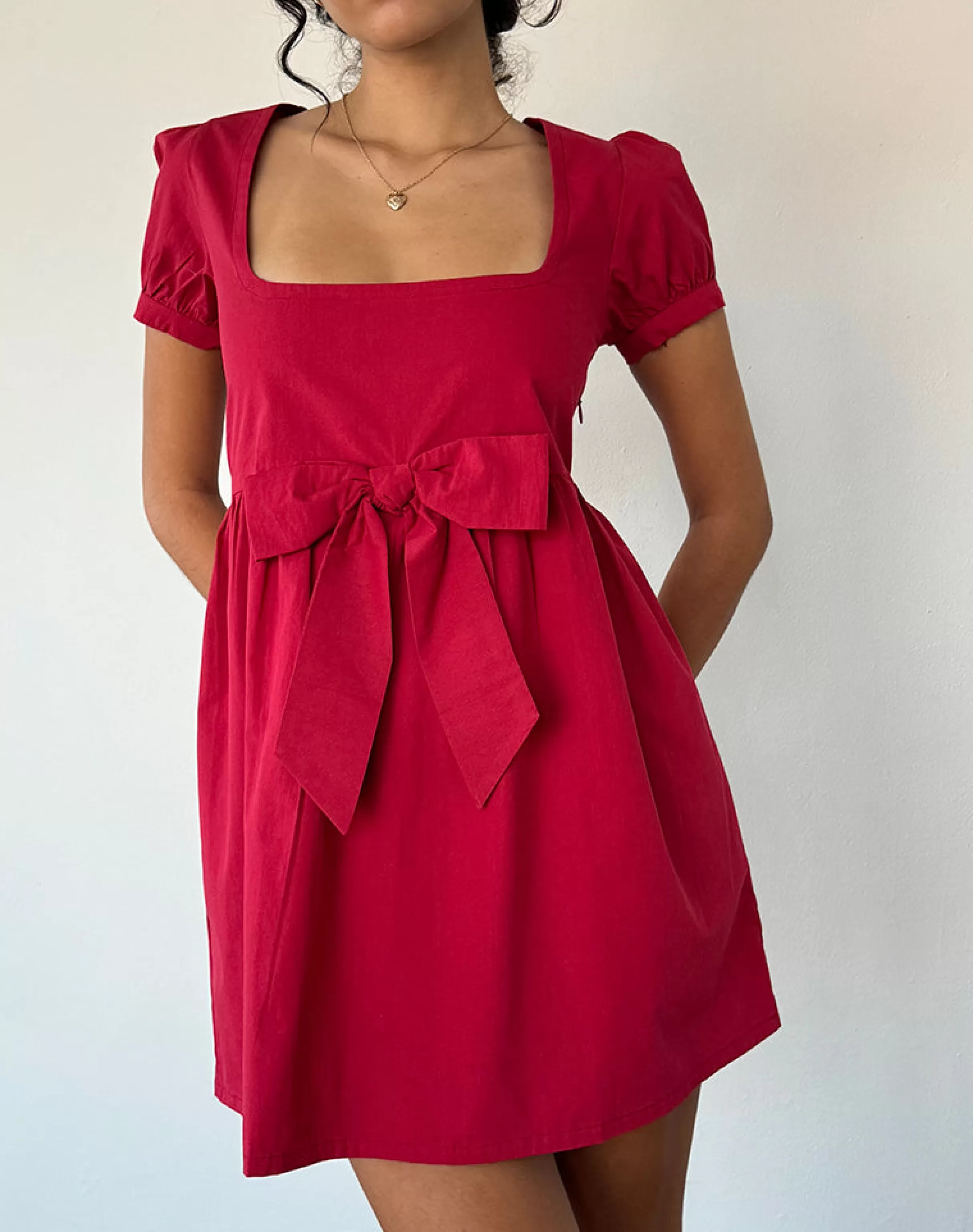 New Leshiana Mini Dress In Poplin Adrenaline Red DAY DRESSES | MINI DRESSES