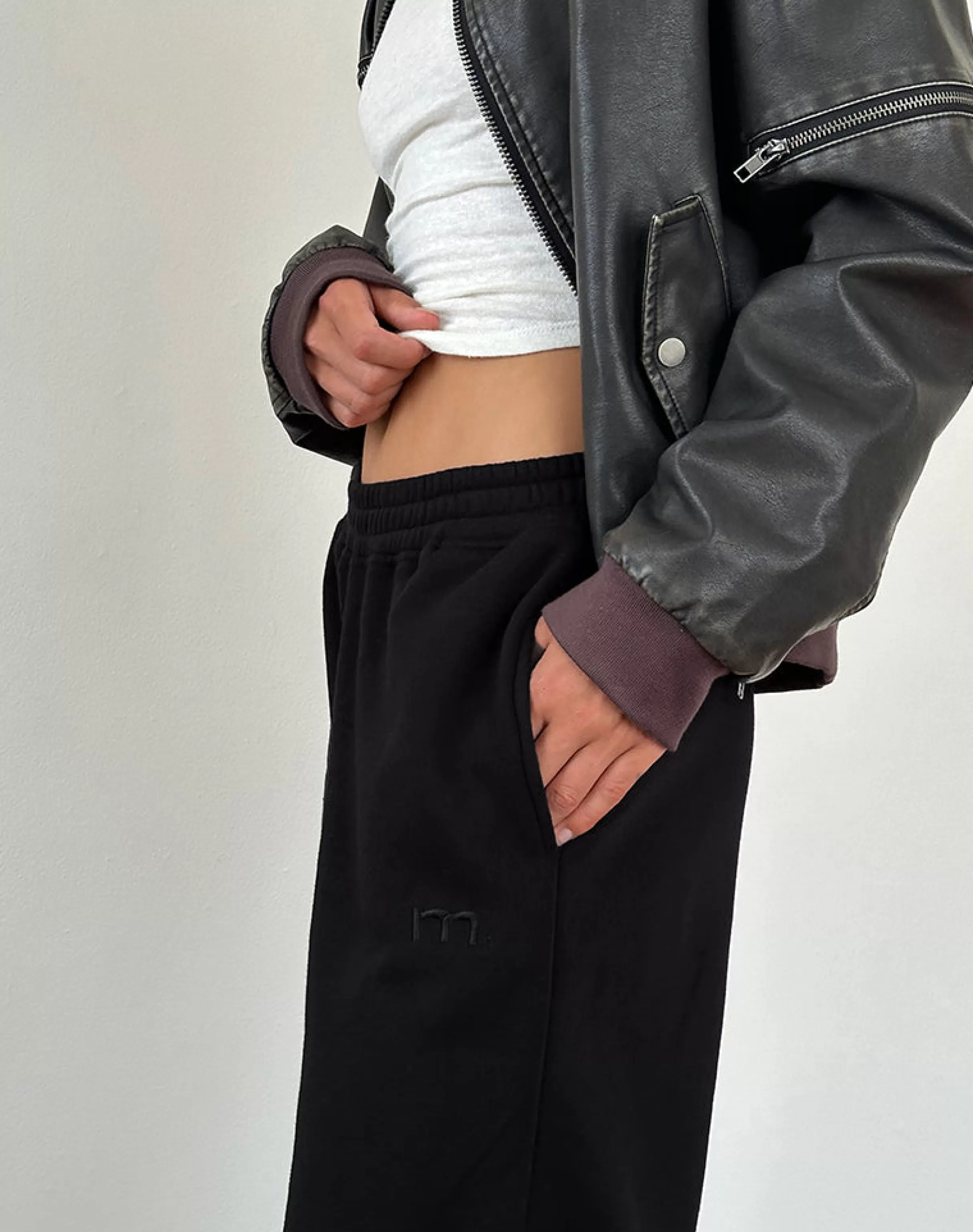 Outlet Loose Jogger In Black With 'M' Embroidery LOUNGEWEAR | SALE TROUSERS
