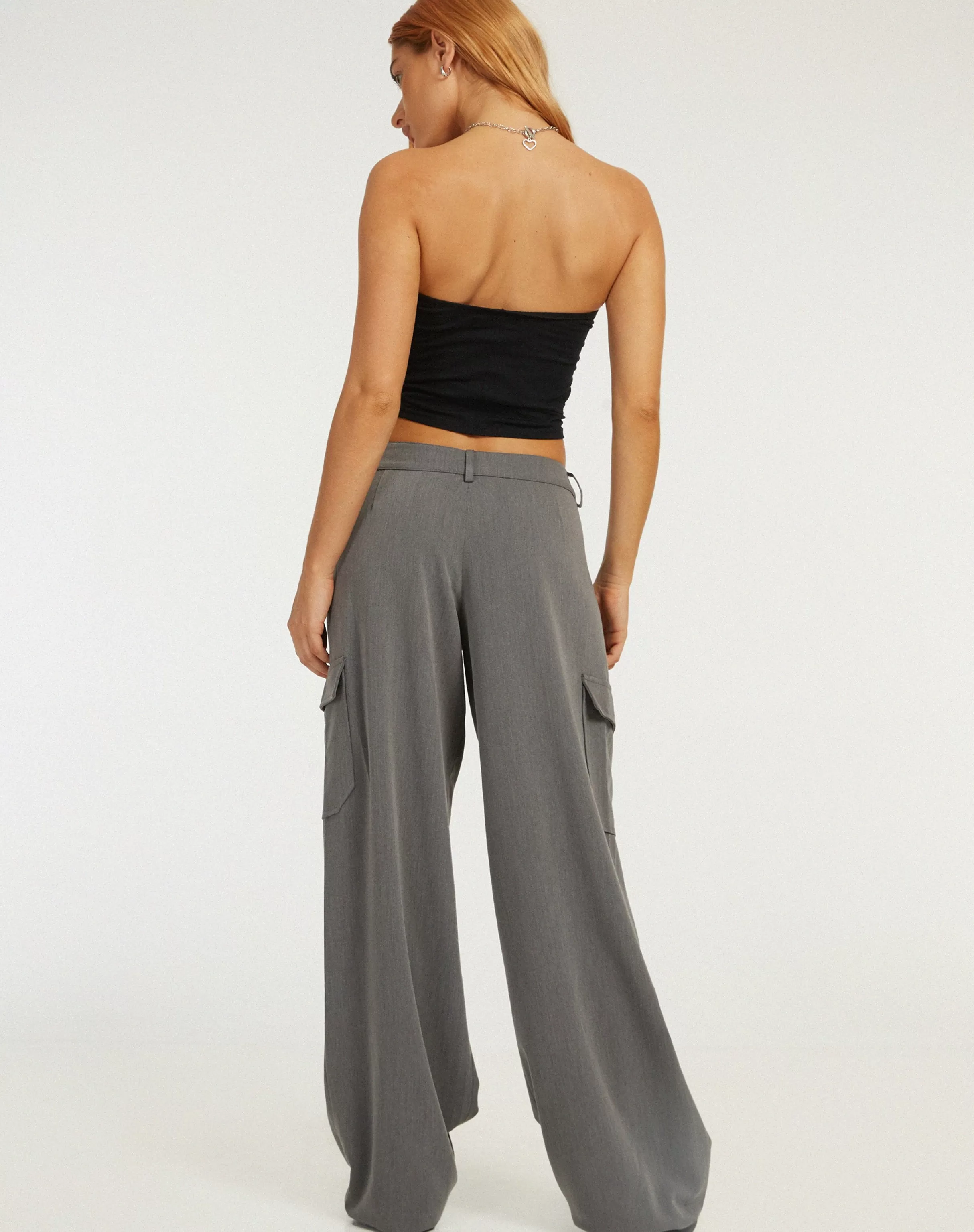 Clearance Low Rise Abba Cargo In Charcoal SALE TROUSERS | LOW RISE TROUSERS