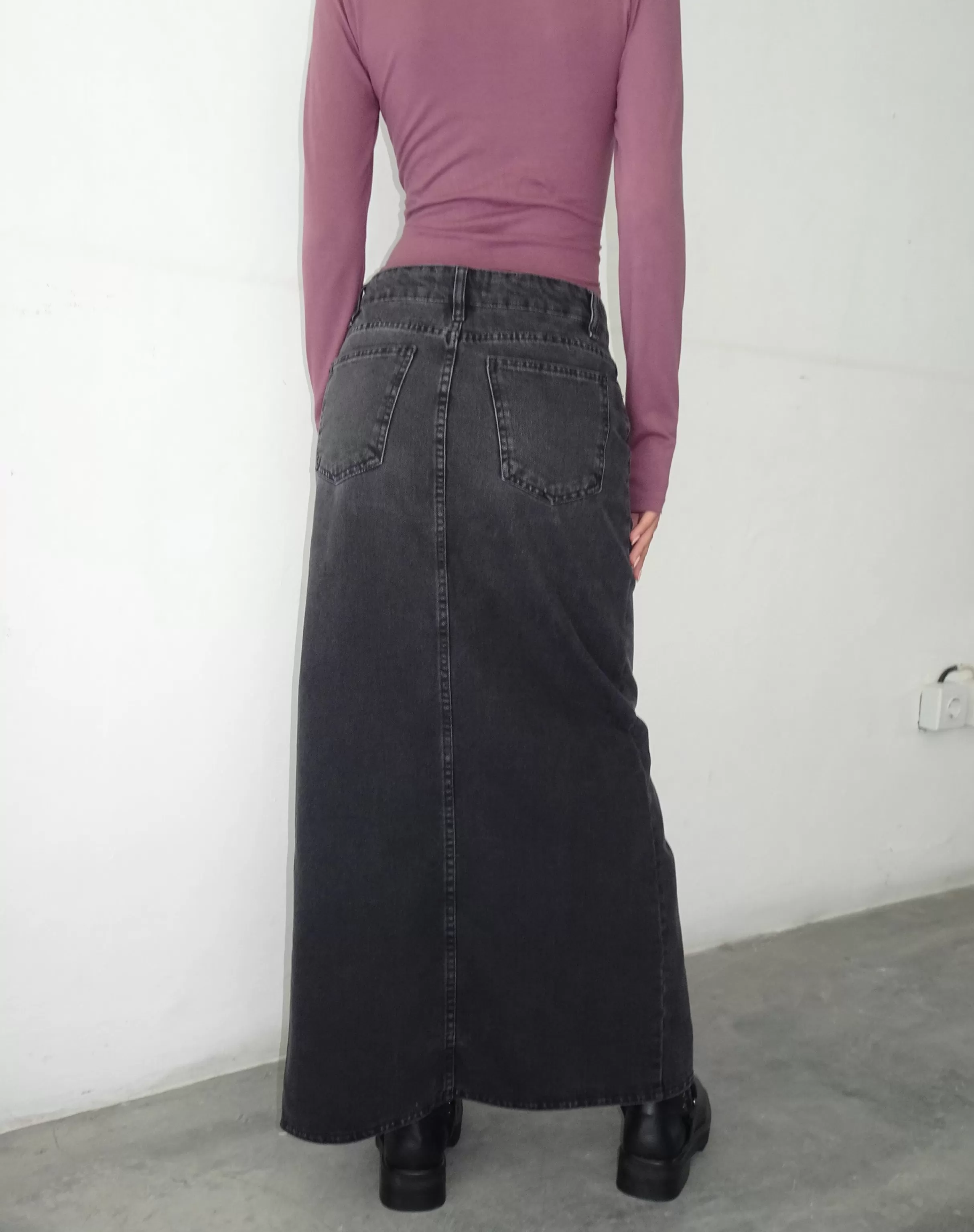 Cheap Low Rise Denim Maxi Skirt In SALE SKIRTS | MAXI SKIRTS