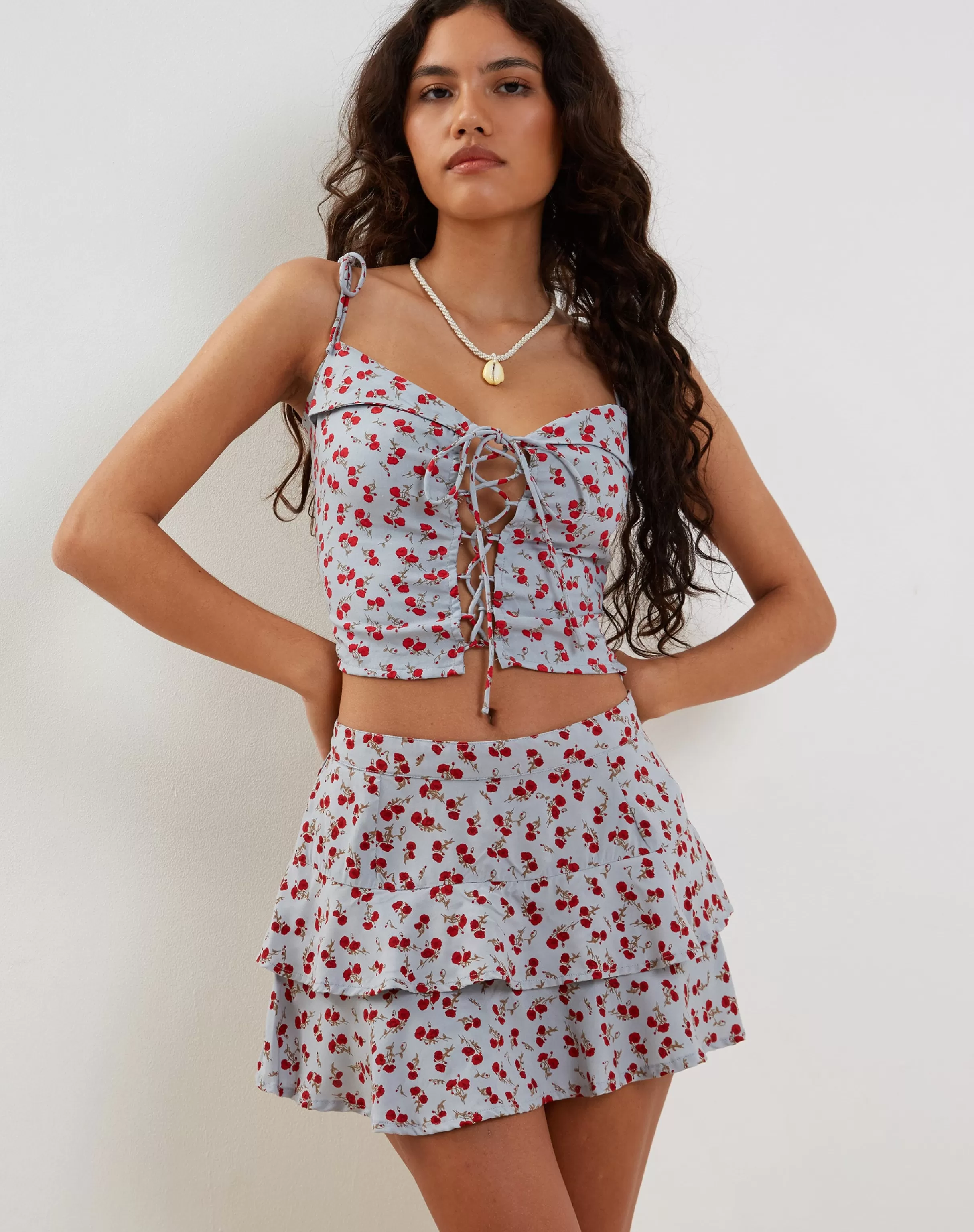 Shop Lowisa Mini Skirt In Disty Floral Blue SALE SKIRTS | PRINTED SKIRTS