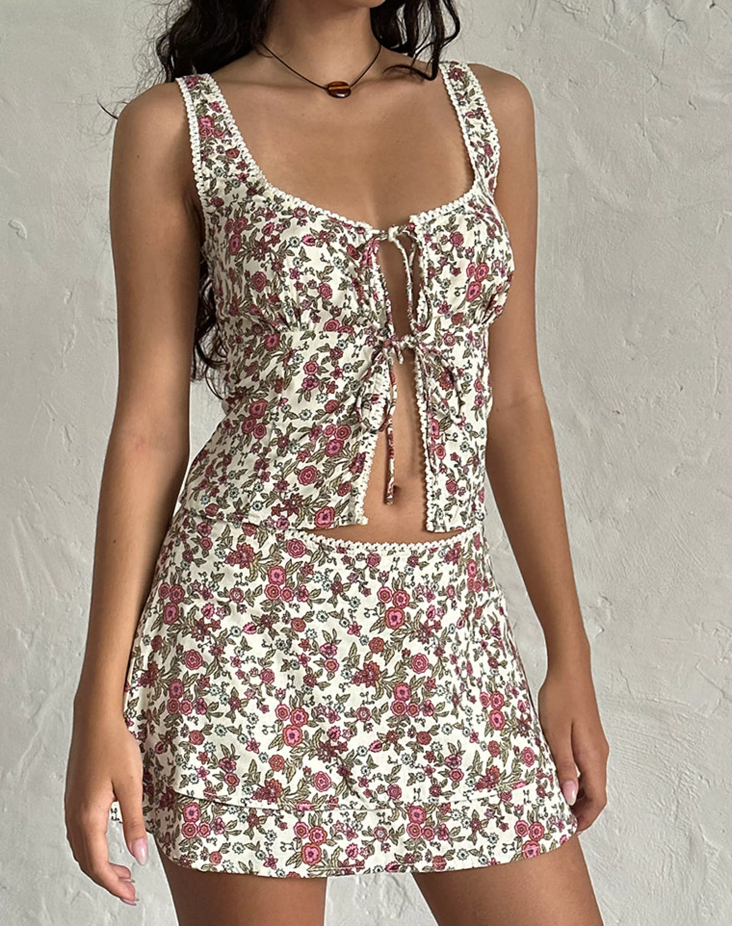 Sale Luiso Mini Skirt In Vintage Bloom Ivory NEVERMORE | CO-ORDS
