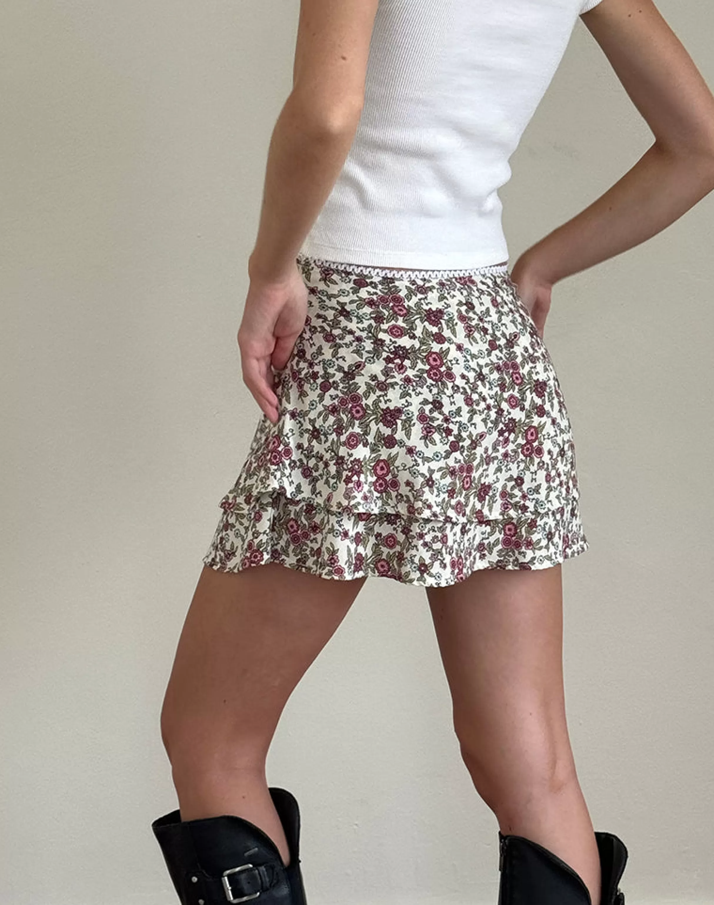 Sale Luiso Mini Skirt In Vintage Bloom Ivory NEVERMORE | CO-ORDS