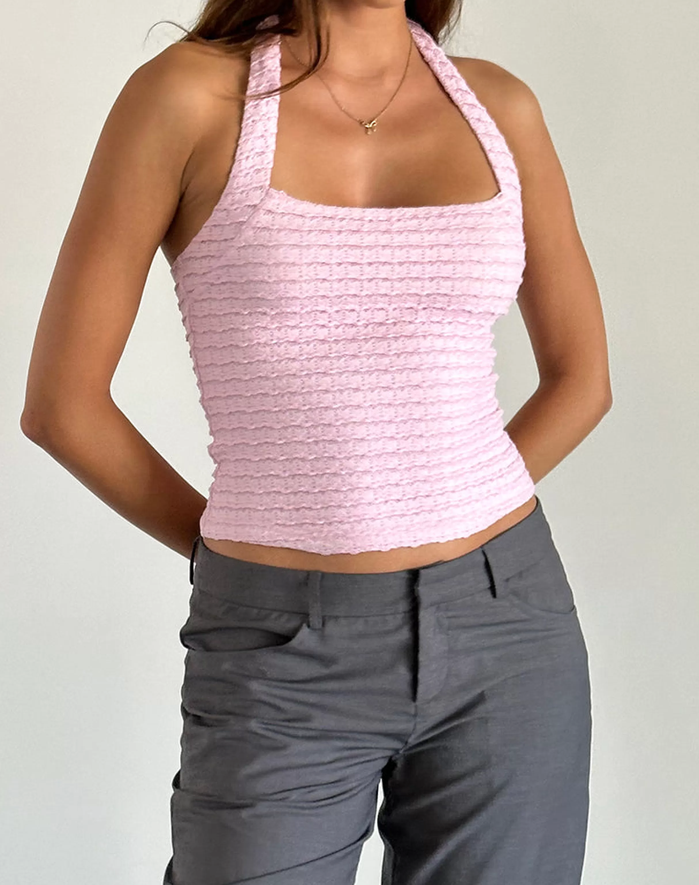 Flash Sale Maggha Halterneck Top In STRAWBERRY MILK | HALTERNECK TOPS