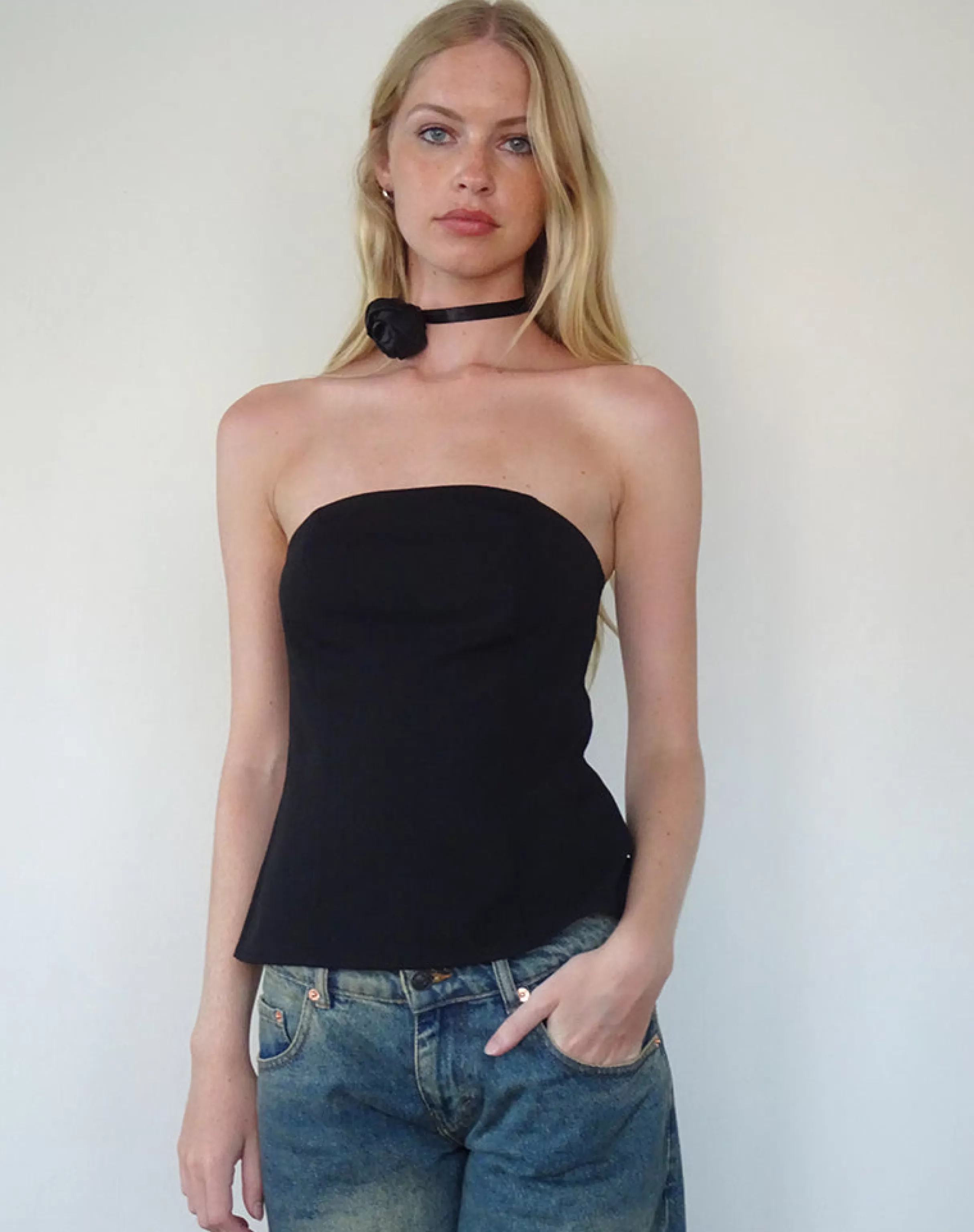 Store Mairi Longline Bandeau Top In TAILORING | BANDEAU TOPS
