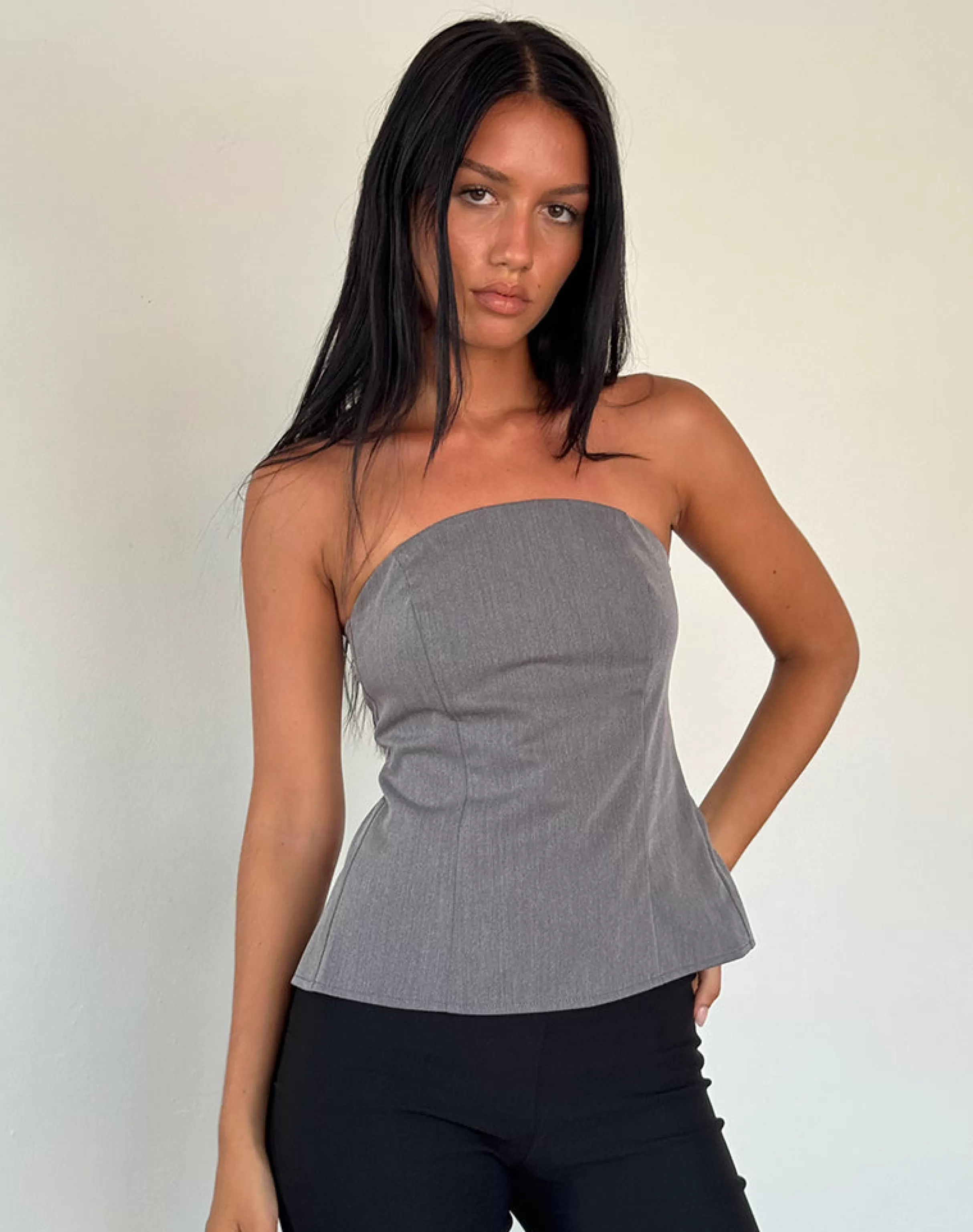 Hot Mairi Longline Bandeau Top In TAILORING | BANDEAU TOPS