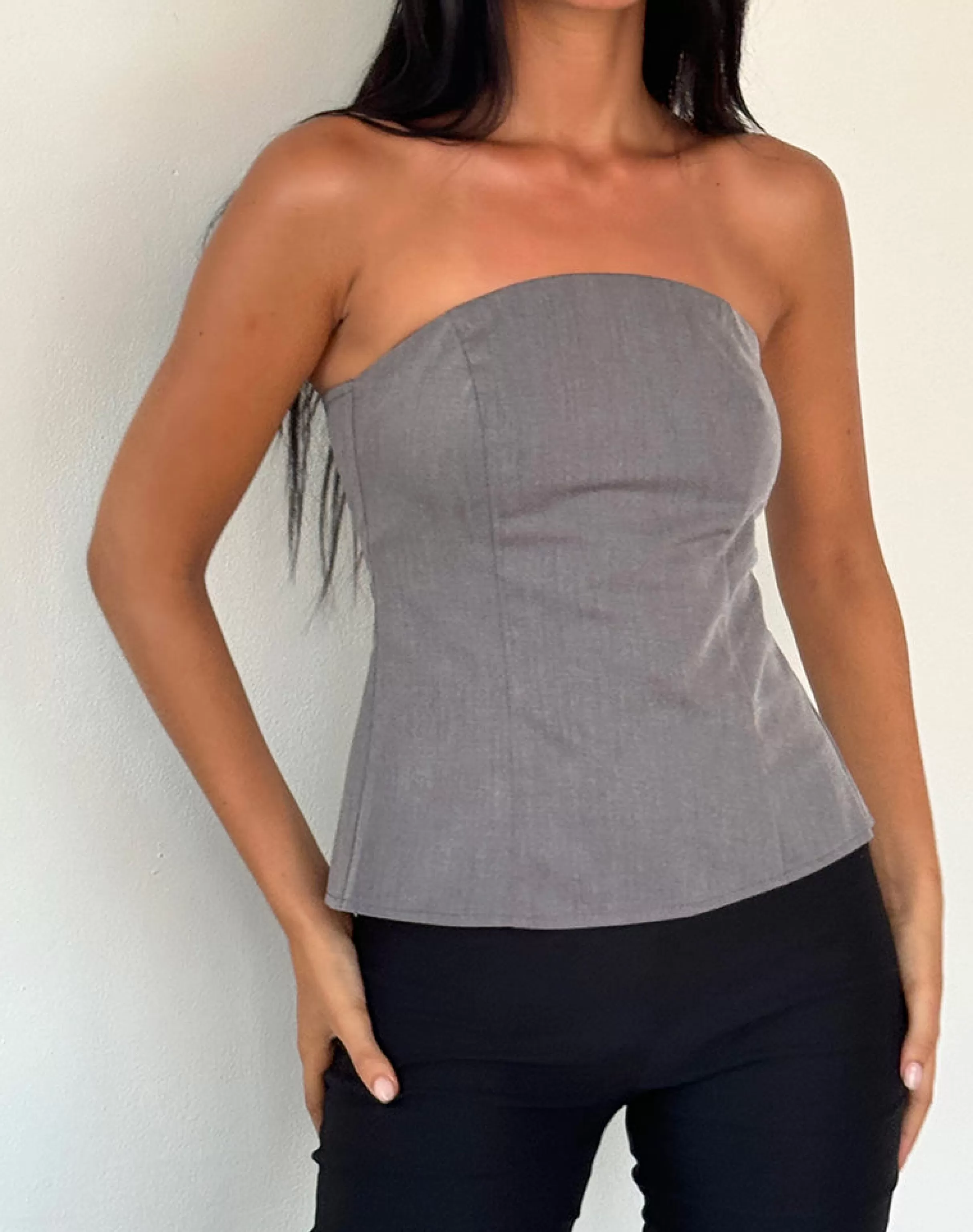 Hot Mairi Longline Bandeau Top In TAILORING | BANDEAU TOPS