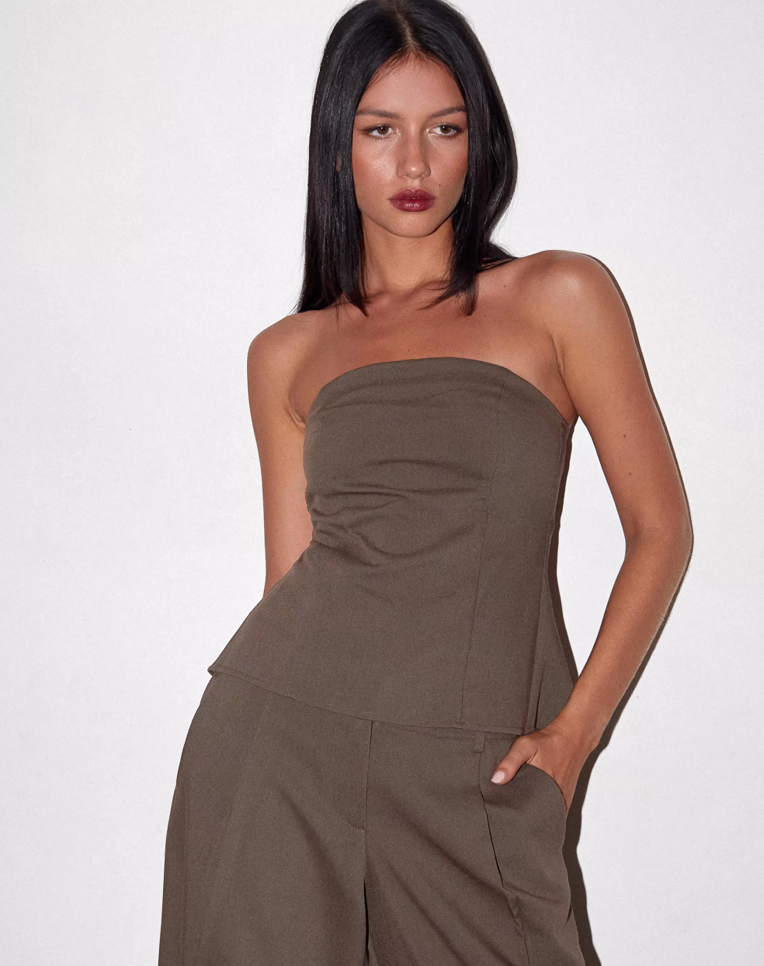 Sale Mairi Longline Bandeau Top In TAILORING | CO-ORDS