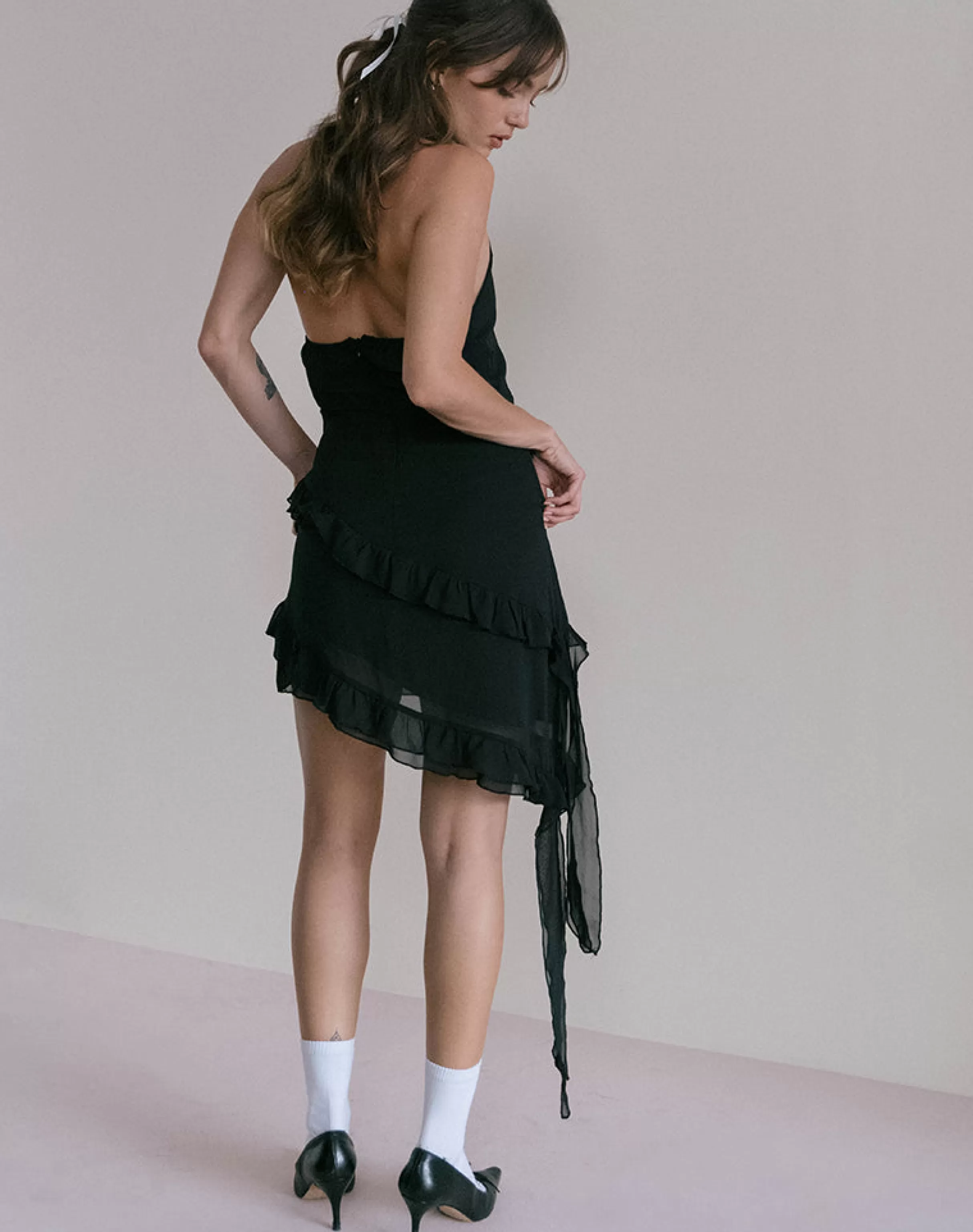 Fashion Margaret Ruffle Mini Dress In PARTY DRESSES | LITTLE BLACK DRESSES