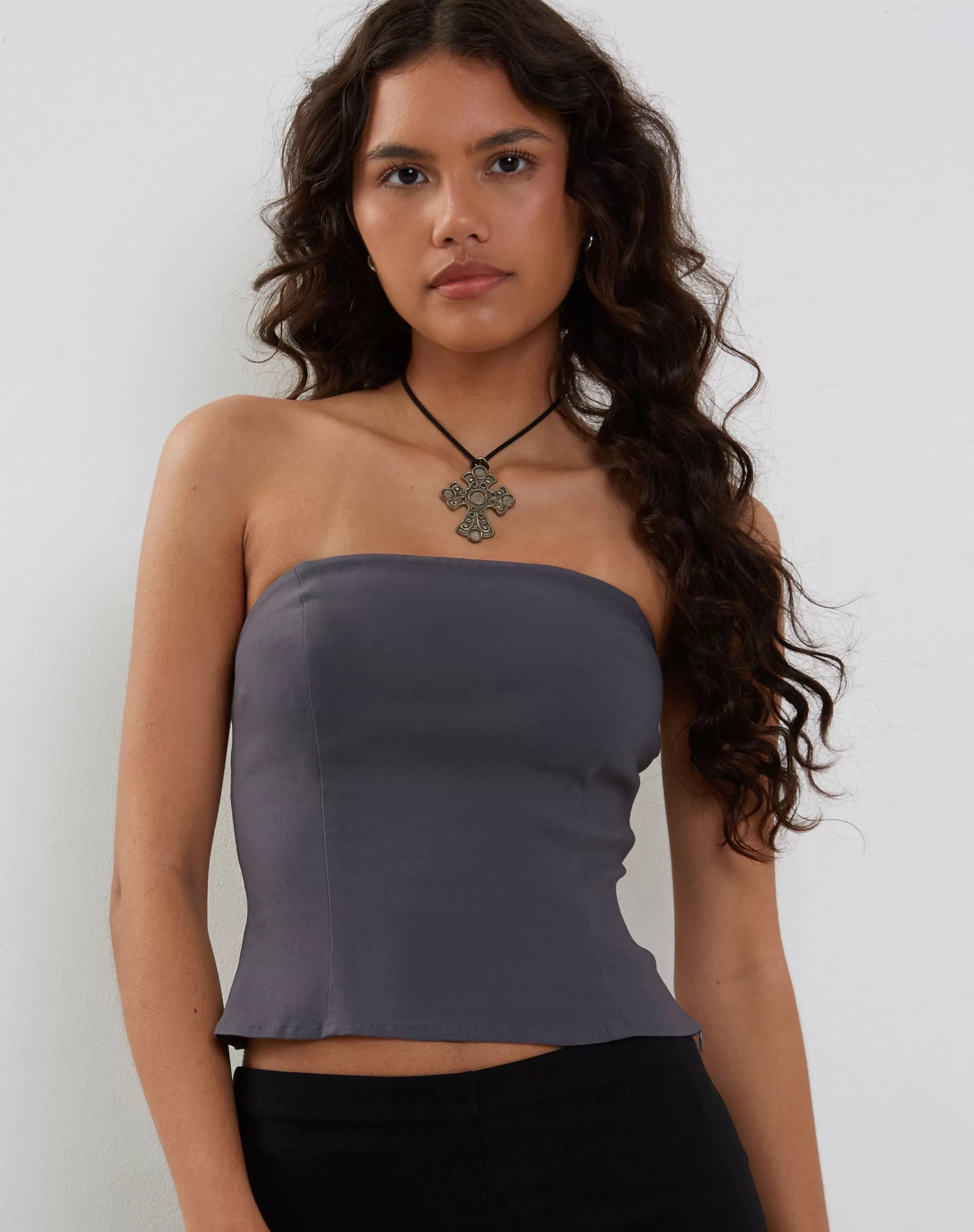 Fashion Maribaya Longline Corset Top In Soft Tailoring CORSET TOPS | BANDEAU TOPS