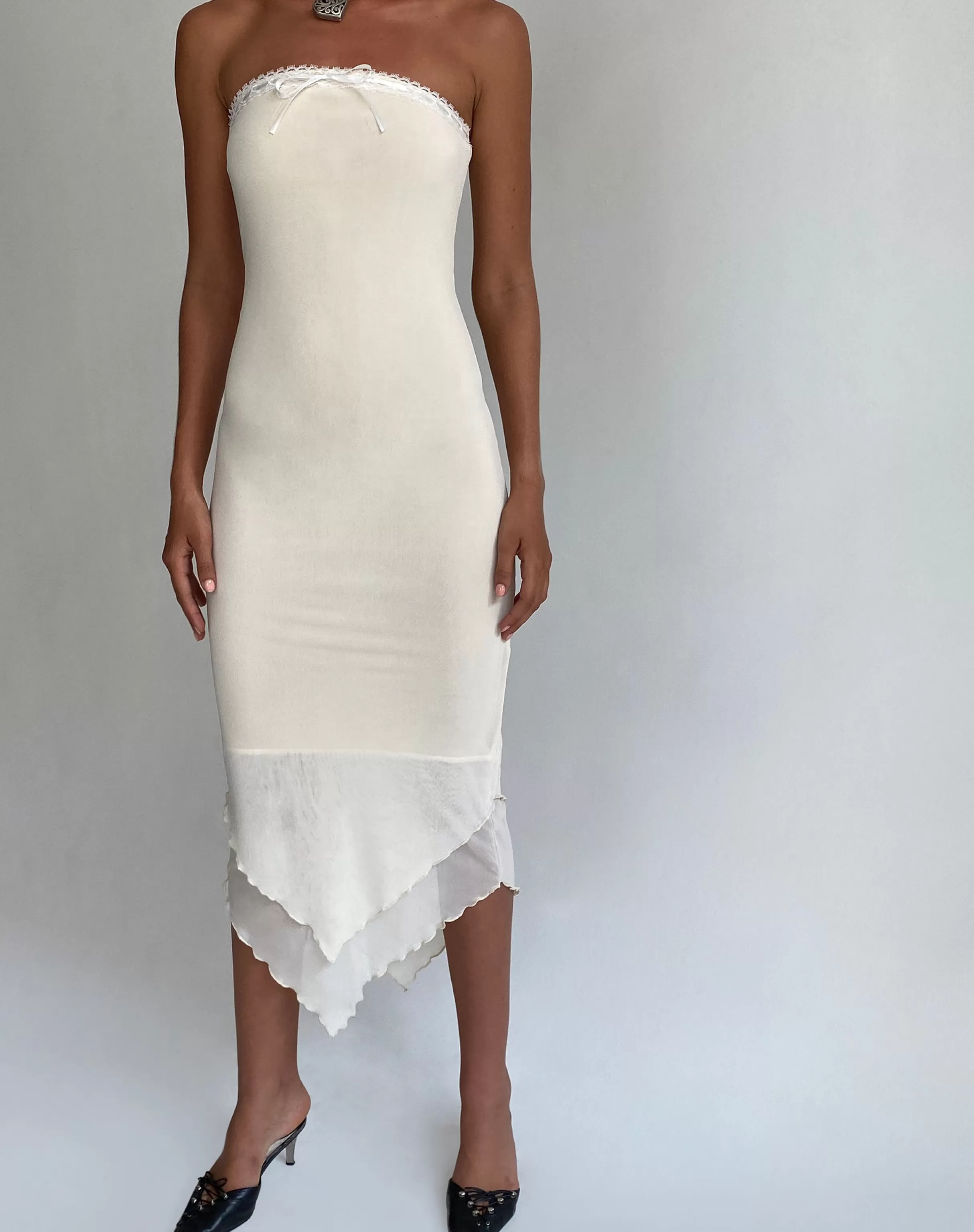 Online Marve Bandeau Maxi Dress In Mesh Cream DAY DRESSES | MAXI DRESSES