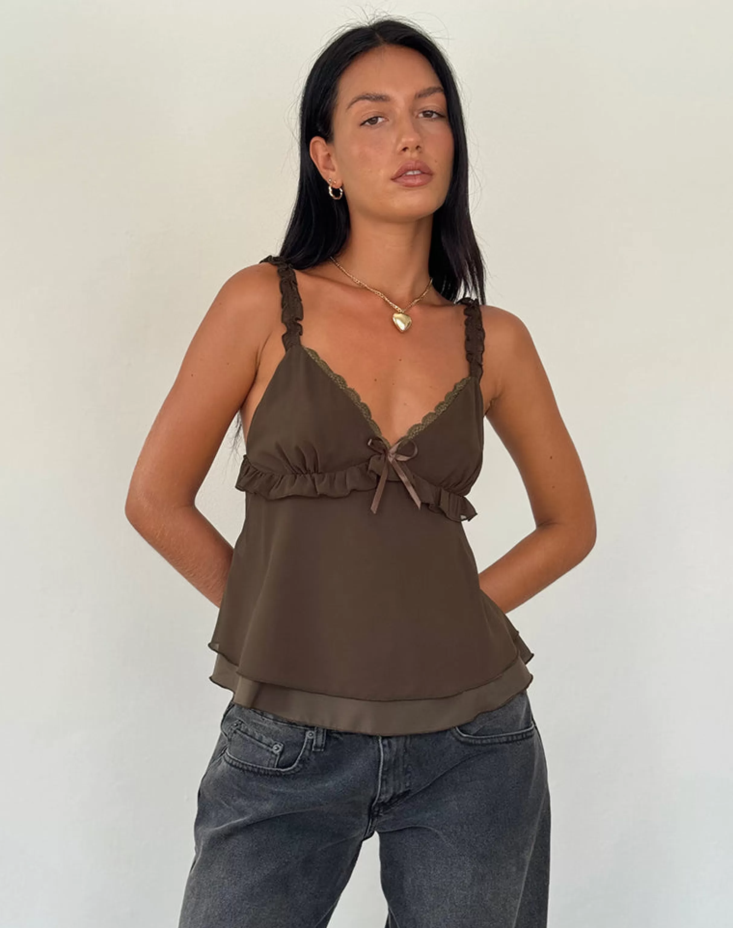 Fashion Melinda Frill Cami Top In STRAPPY TOPS