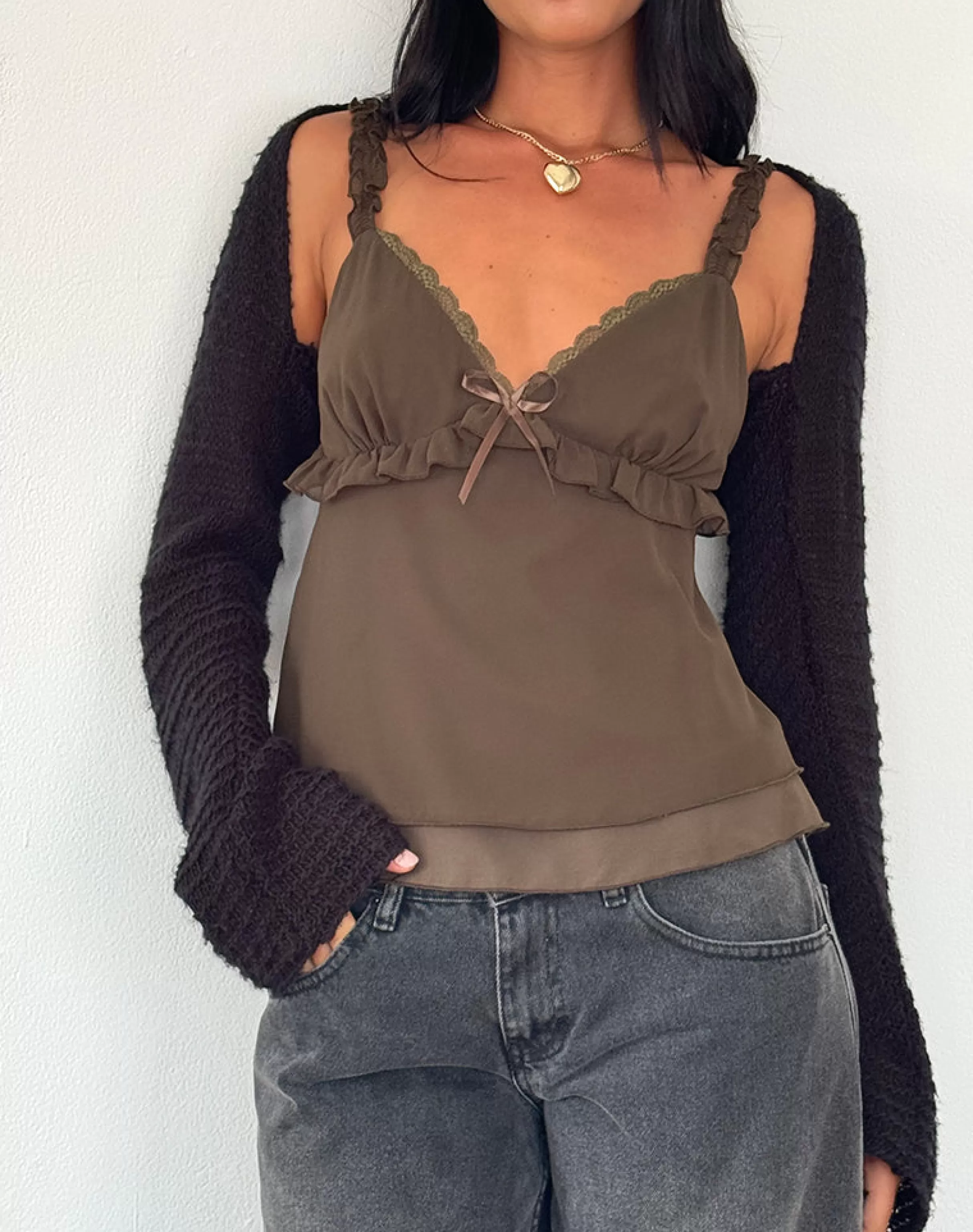Fashion Melinda Frill Cami Top In STRAPPY TOPS