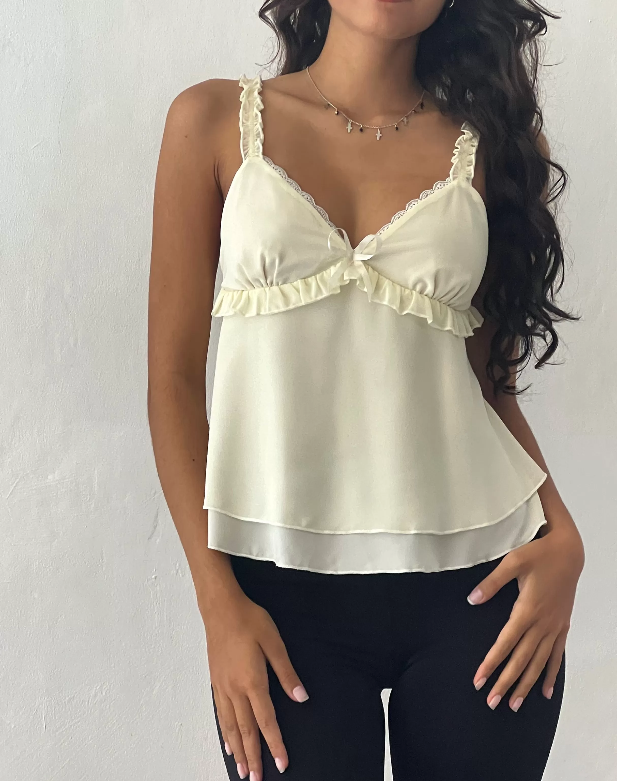 New Melinda Frill Edge Cami Top In BASICS | GOING OUT TOPS