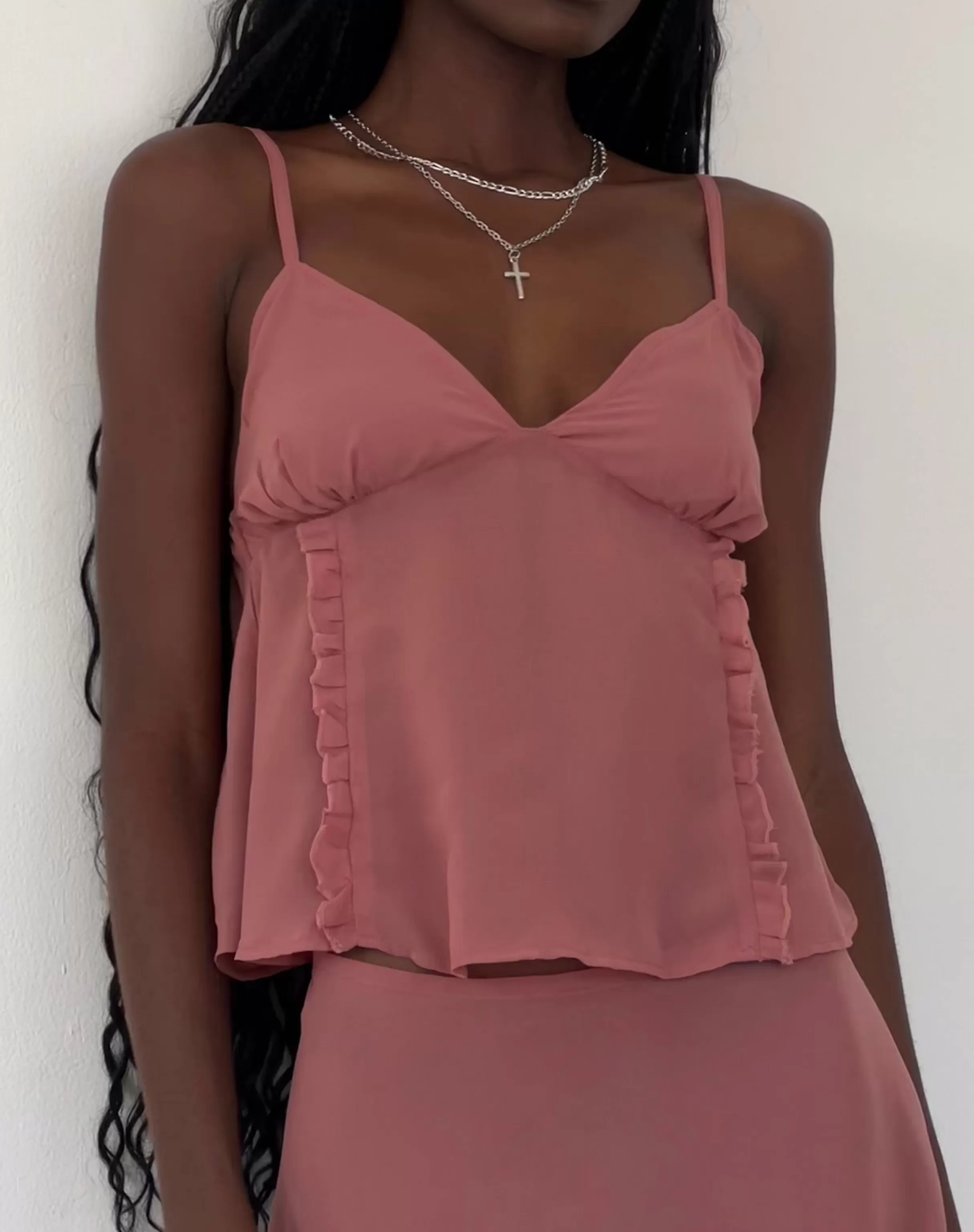 Best Sale Melly Chiffon Cami Top In Dessert Sand STRAPPY TOPS