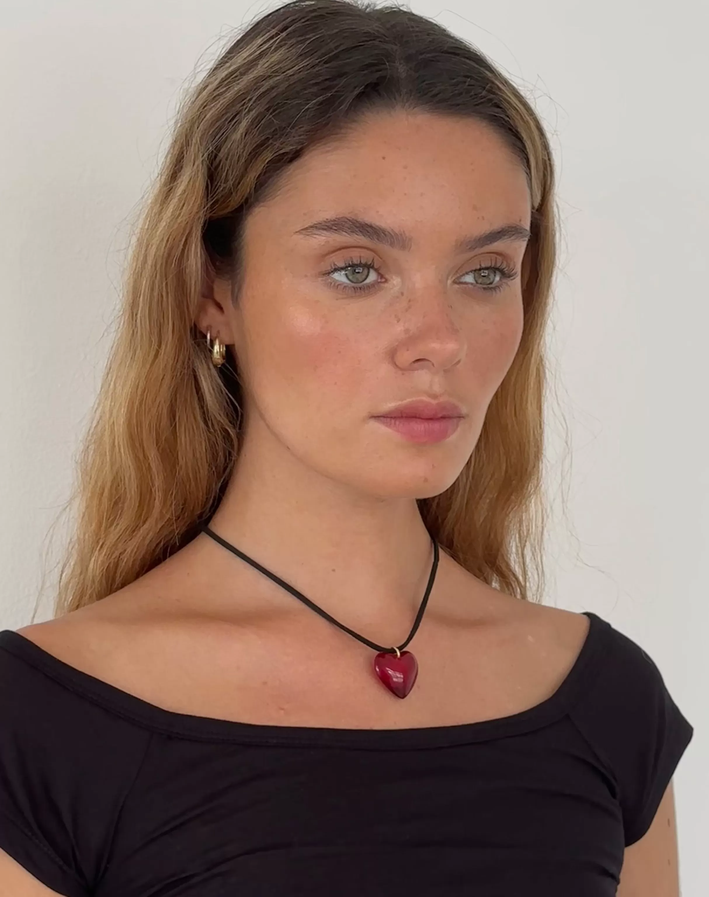 Sale Mimi Glass Heart Necklace By Gemini Jewels ACCESSORIES