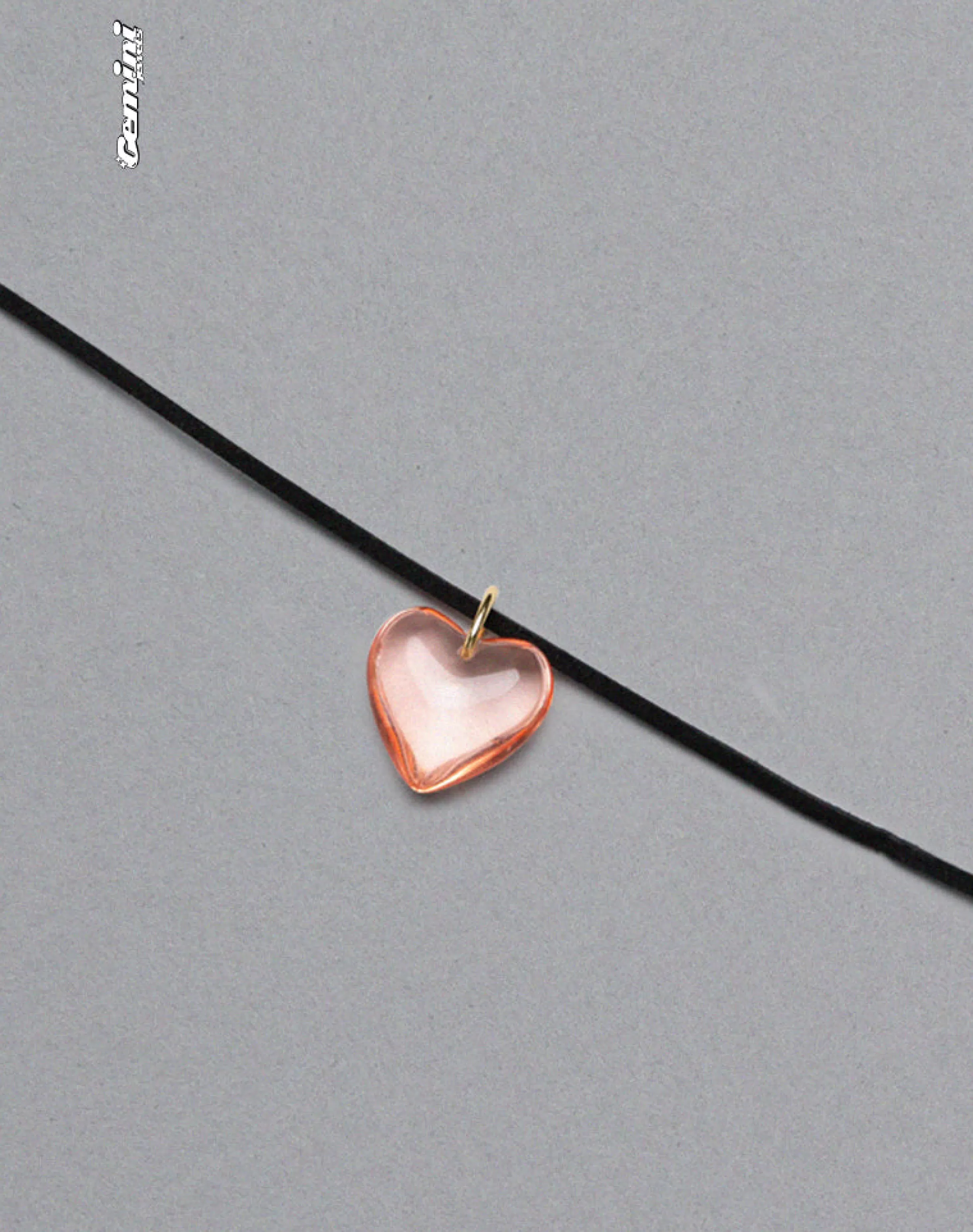 Shop Mimi Pink Glass Heart Necklace ACCESSORIES