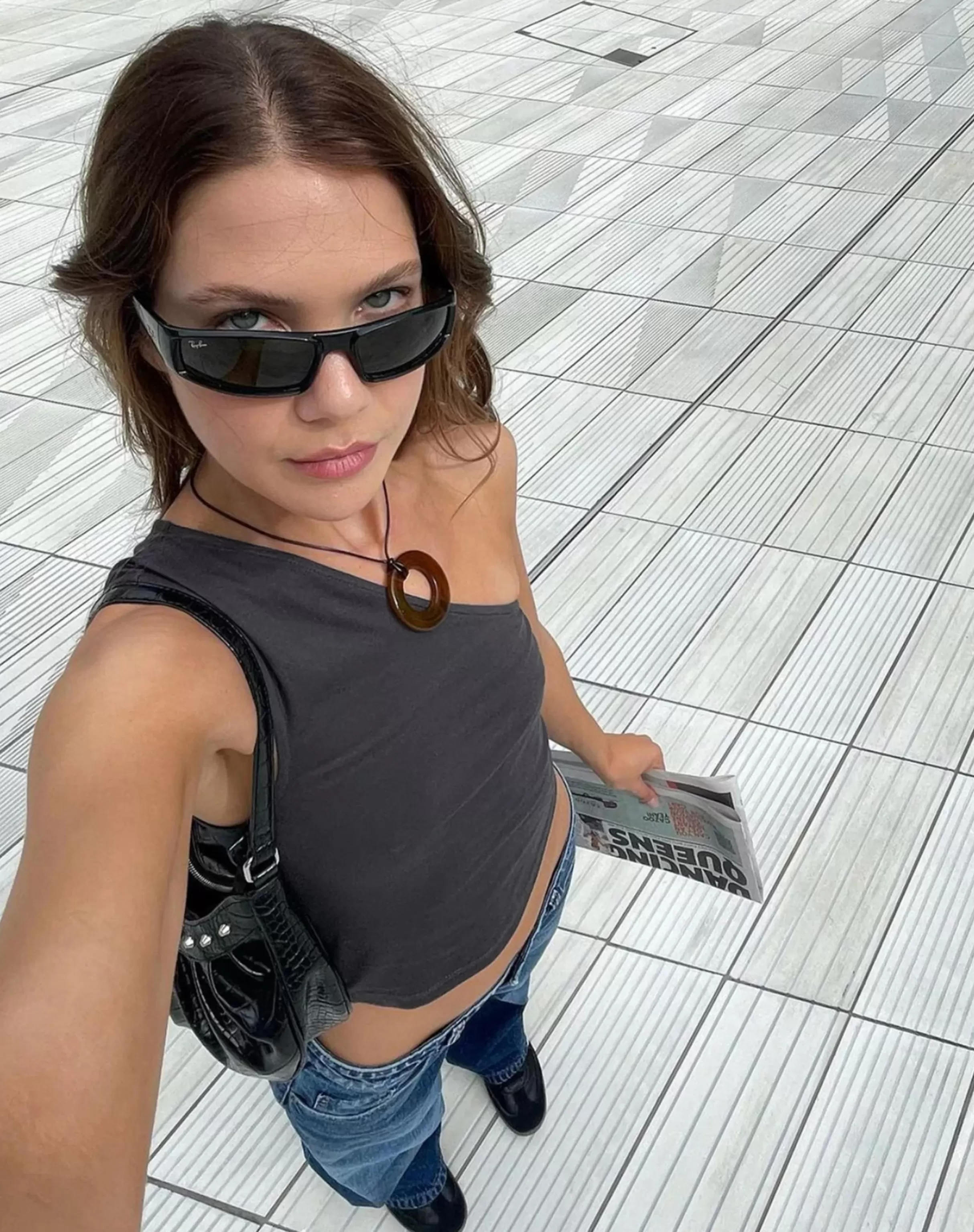 Fashion MOTEL X JACQUIE Bay One Shoulder Top In CROP TOPS