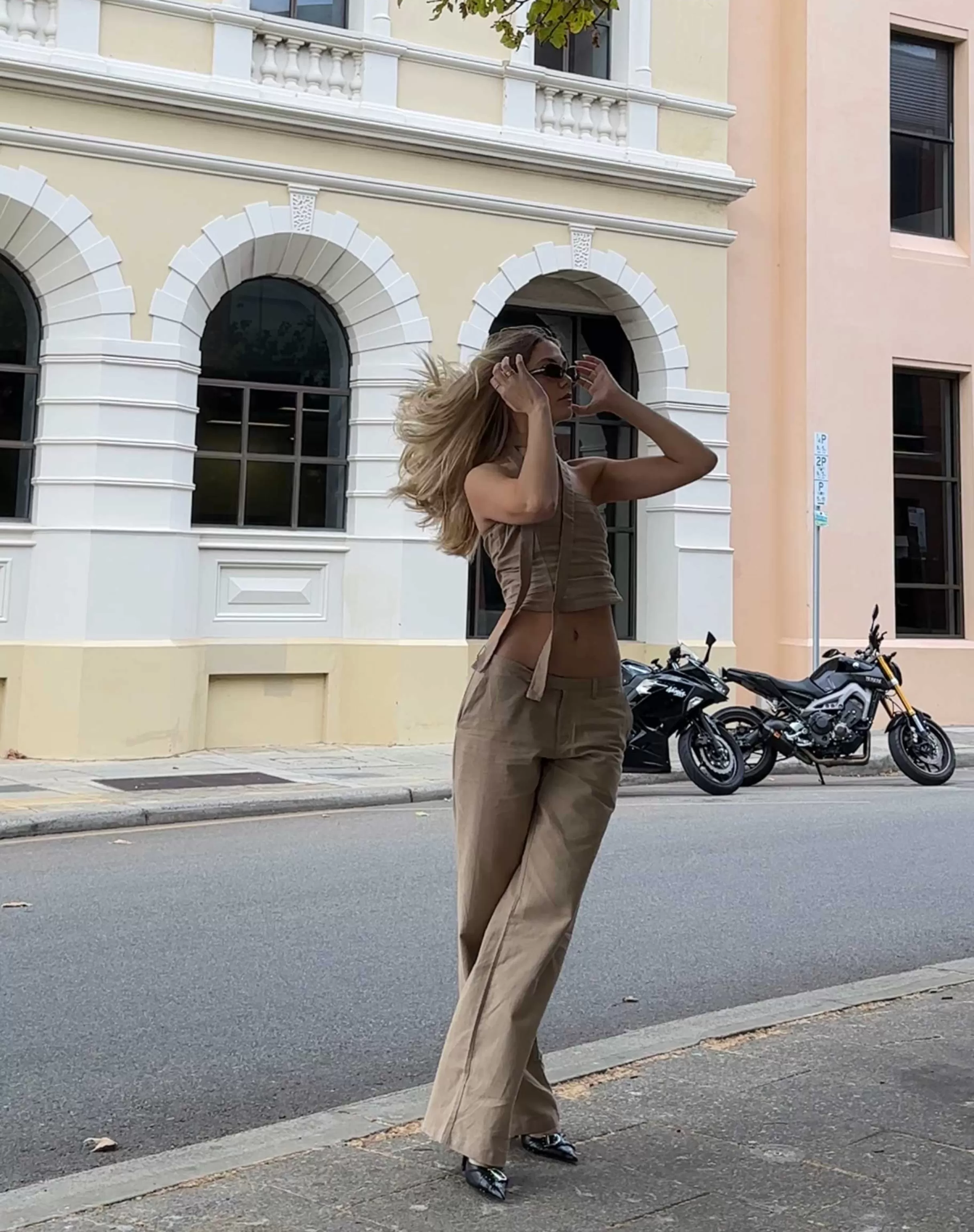 Store MOTEL X JACQUIE Jawi Trouser In Light Taupe SALE TROUSERS