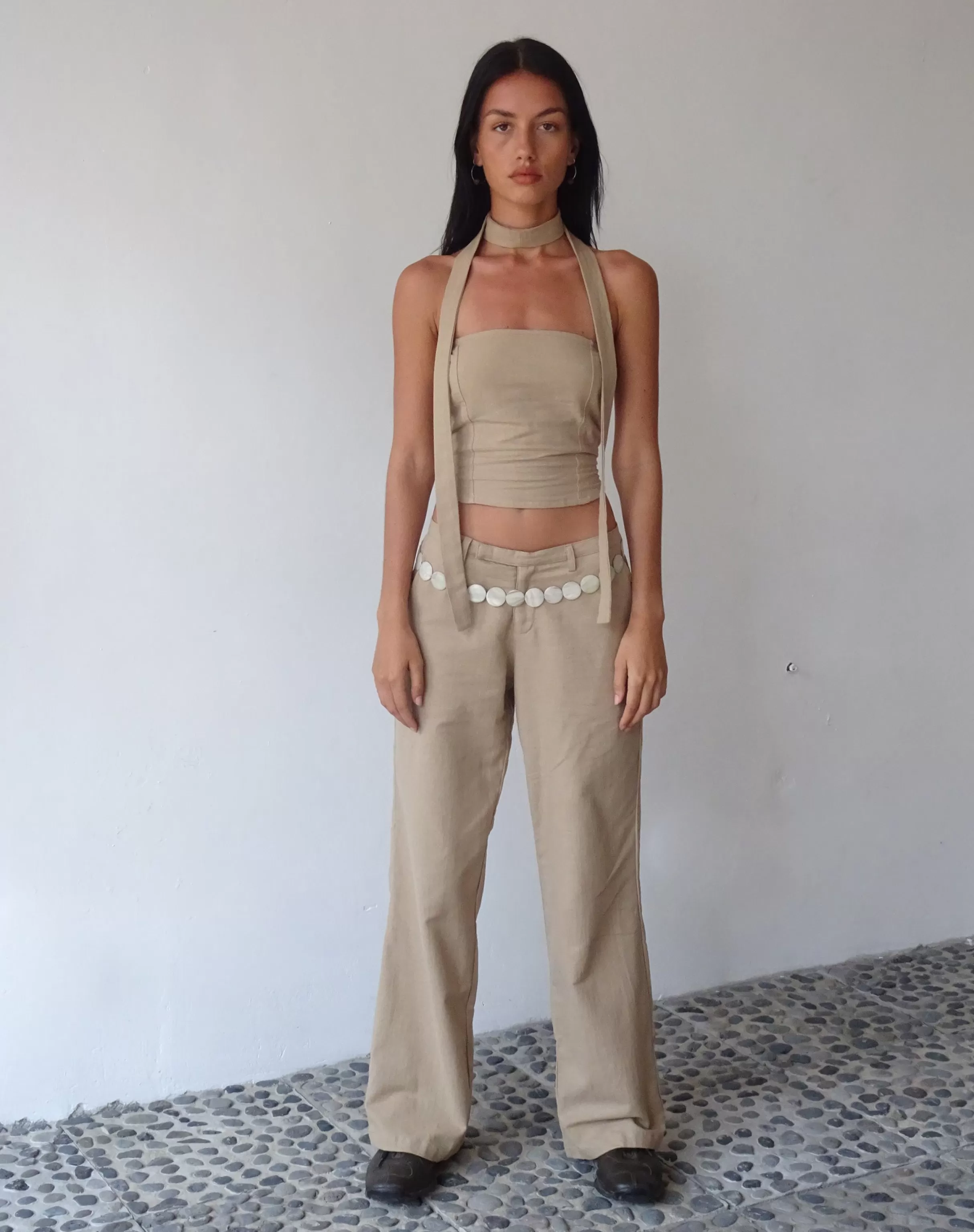 Store MOTEL X JACQUIE Jawi Trouser In Light Taupe SALE TROUSERS