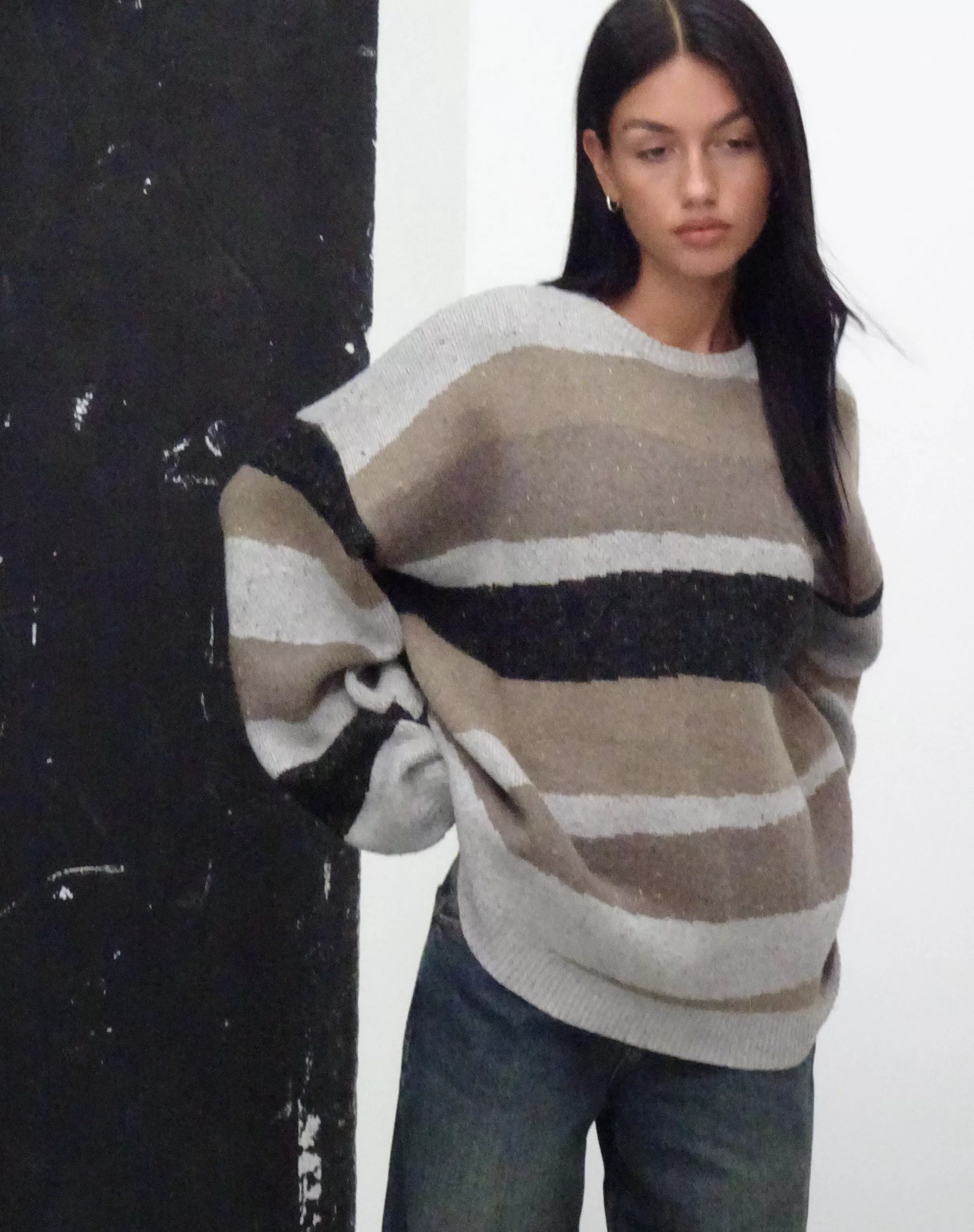 Store Namari Jumper In Abstract Grey And Tan JUMPERS