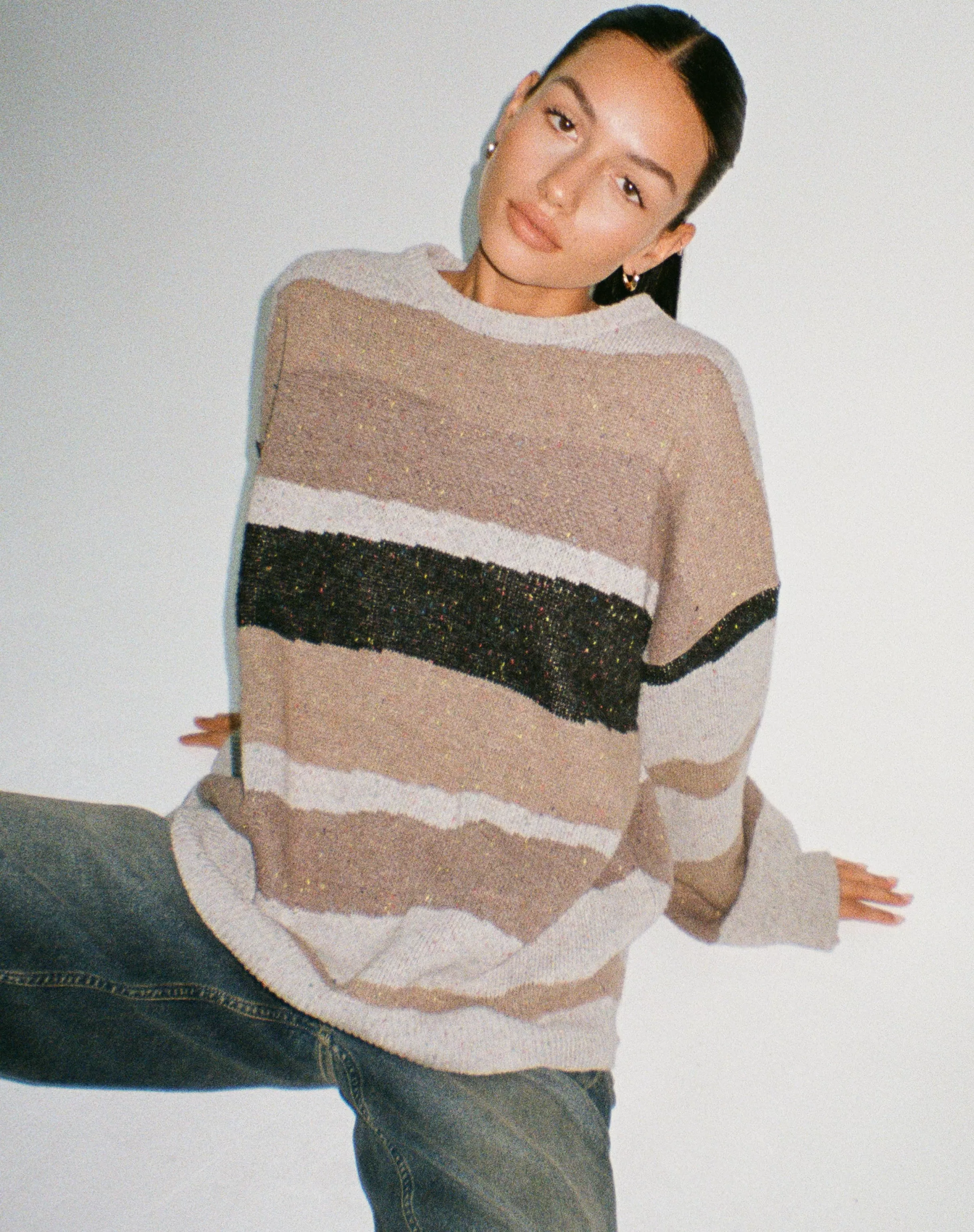 Store Namari Jumper In Abstract Grey And Tan JUMPERS
