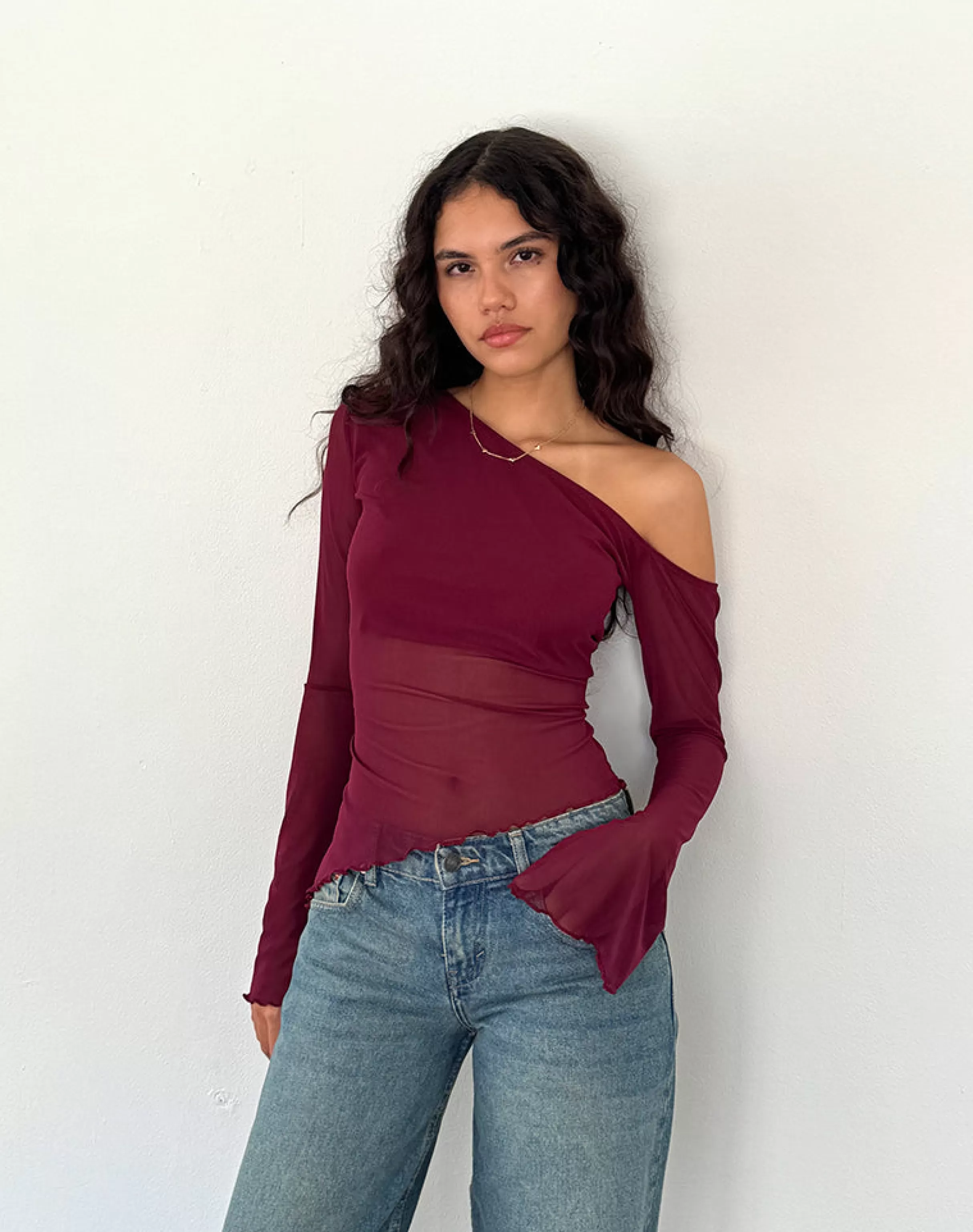 Shop Narcissa Asymmetric Long Sleeve Top In LONG SLEEVE TOPS | GOING OUT TOPS