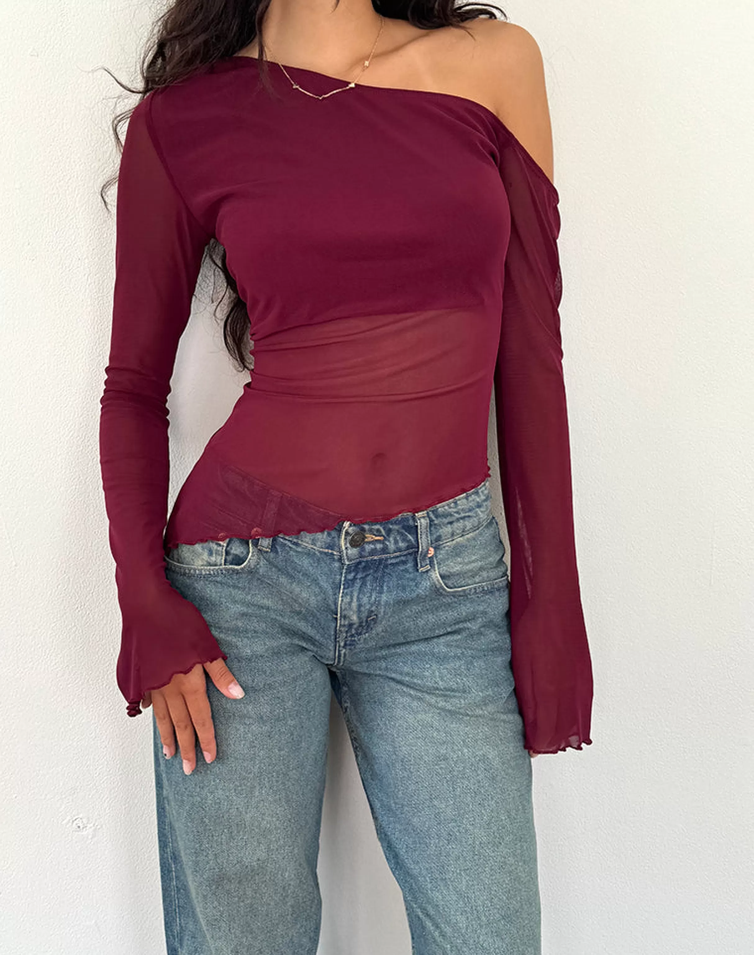 Shop Narcissa Asymmetric Long Sleeve Top In LONG SLEEVE TOPS | GOING OUT TOPS