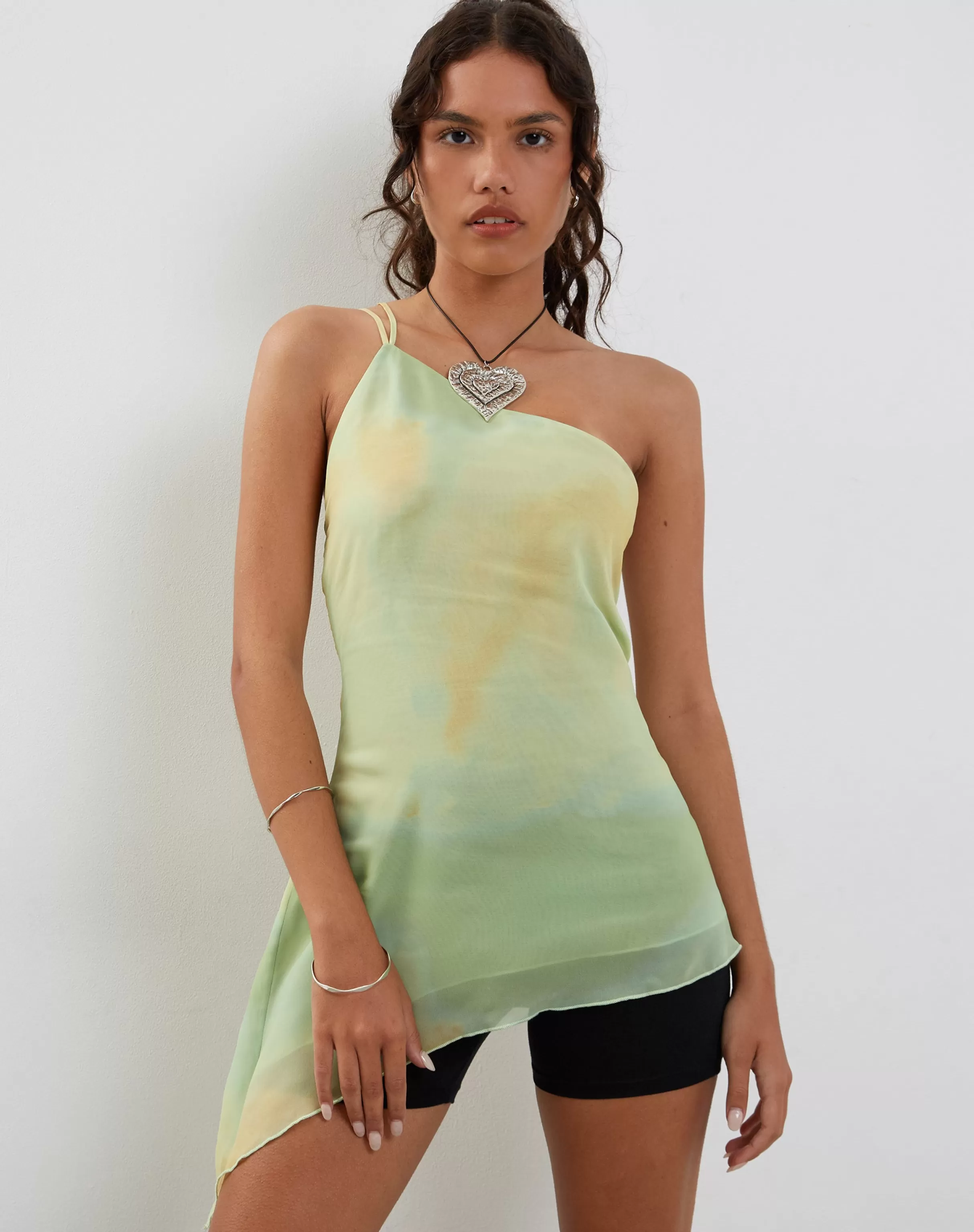 Clearance Nesrin One Shoulder Longline Top In PRINTED TOPS