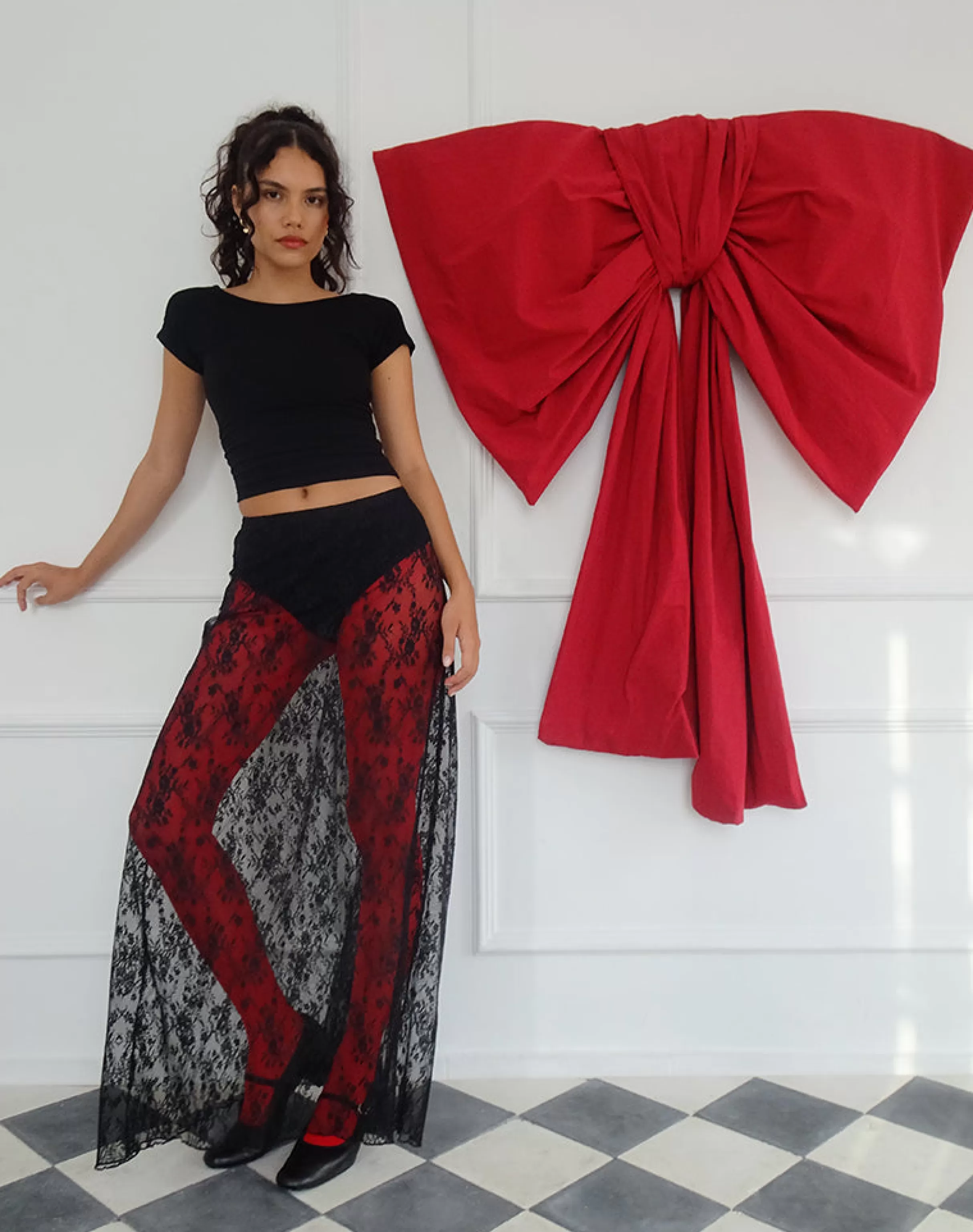Shop Nevali Maxi Skirt In Black Wild Rose Lace SALE SKIRTS | PRINTED SKIRTS