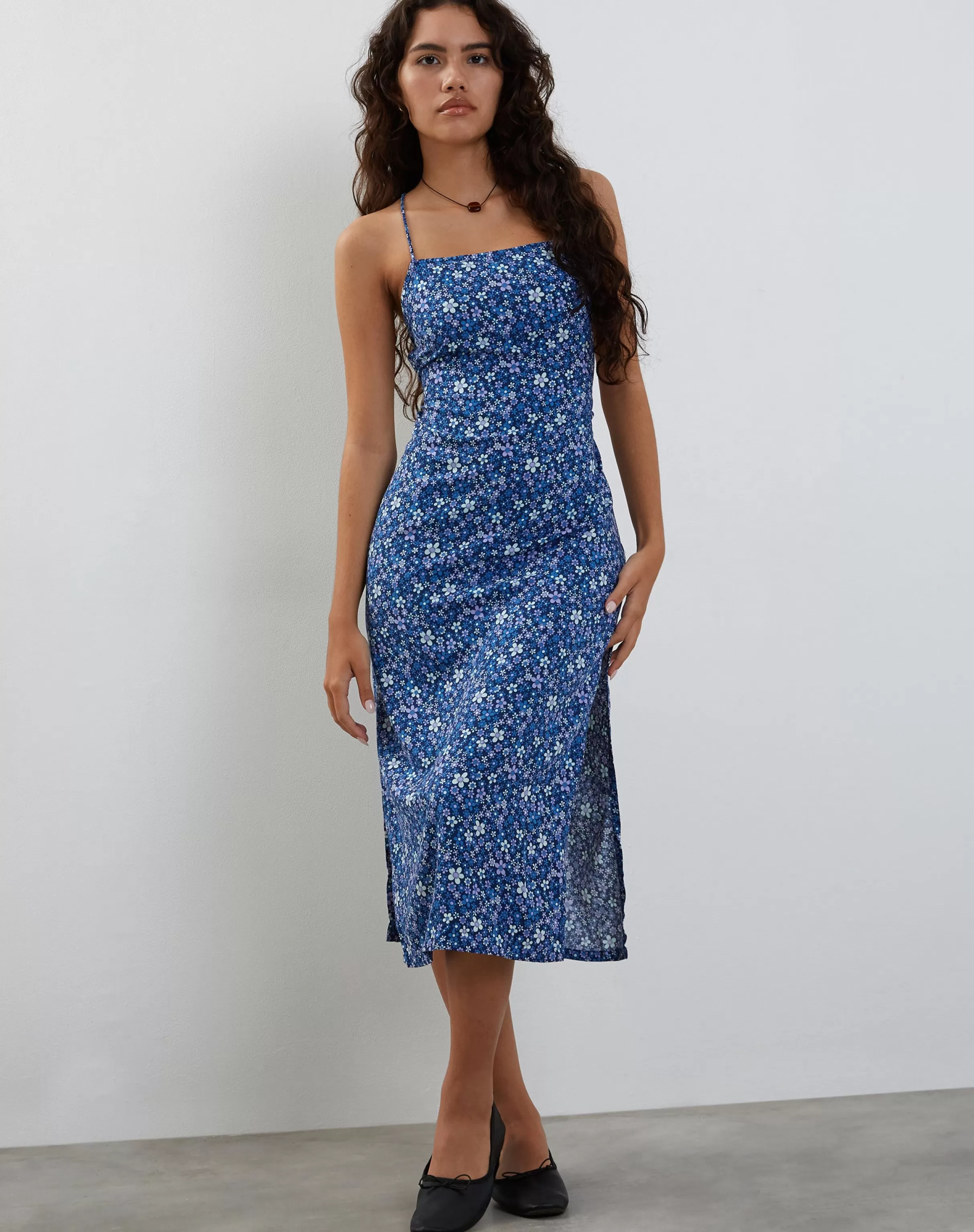 Cheap Nosita Midi Dress In Retro Blue PRINTED DRESSES
