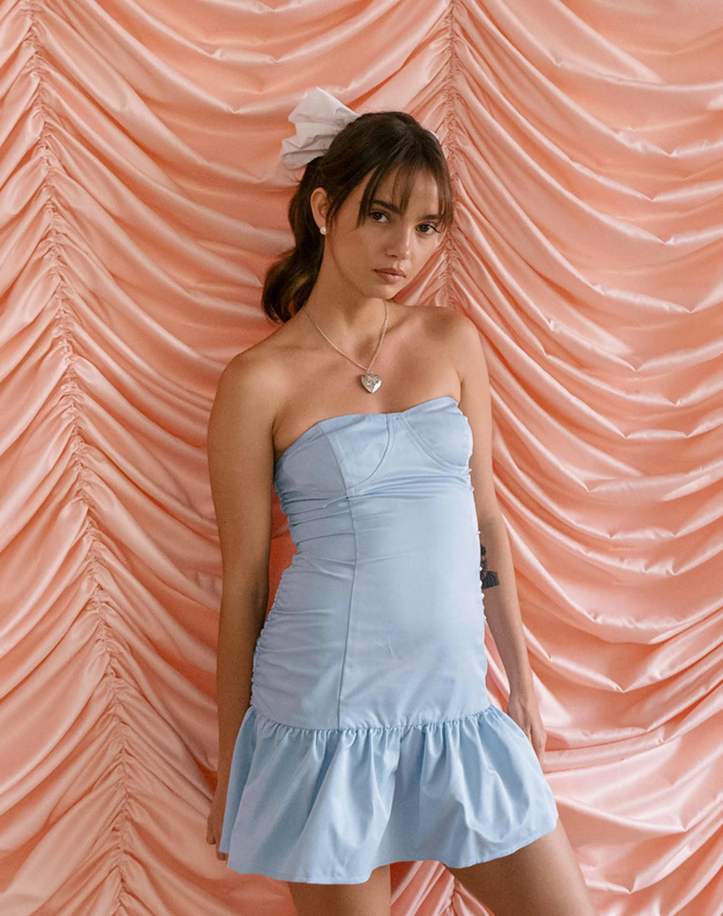 Store Okapi Mini Dress In Powder Blue PARTY DRESSES | BANDEAU DRESSES